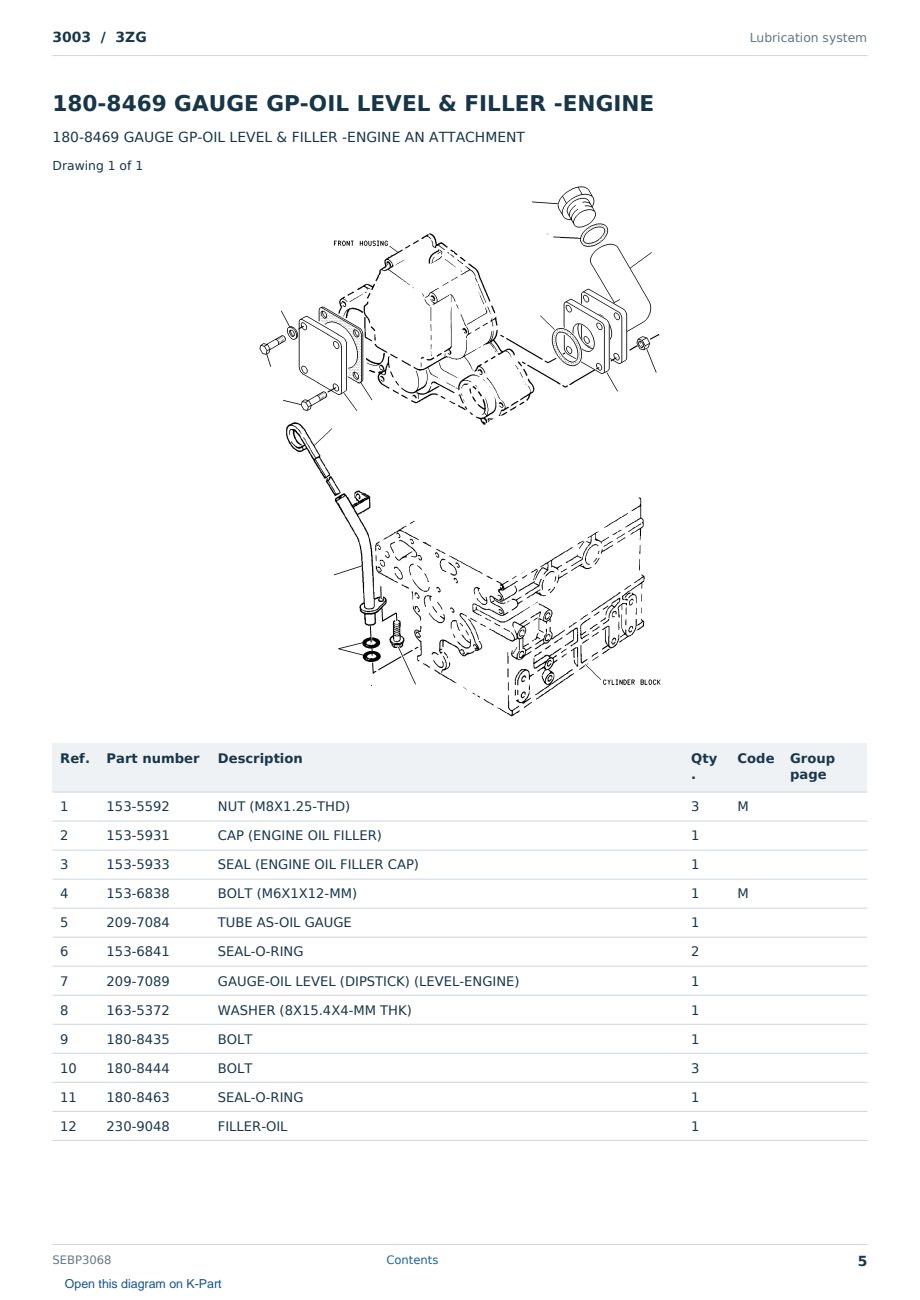 Caterpillar 3003 S/N 3ZG Partsbook SEBP3068 (English) - sample page 5 of 10 Caterpillar 3003 S/N 3ZG Partsbook SEBP3068 (English) - sample page 5 of 10