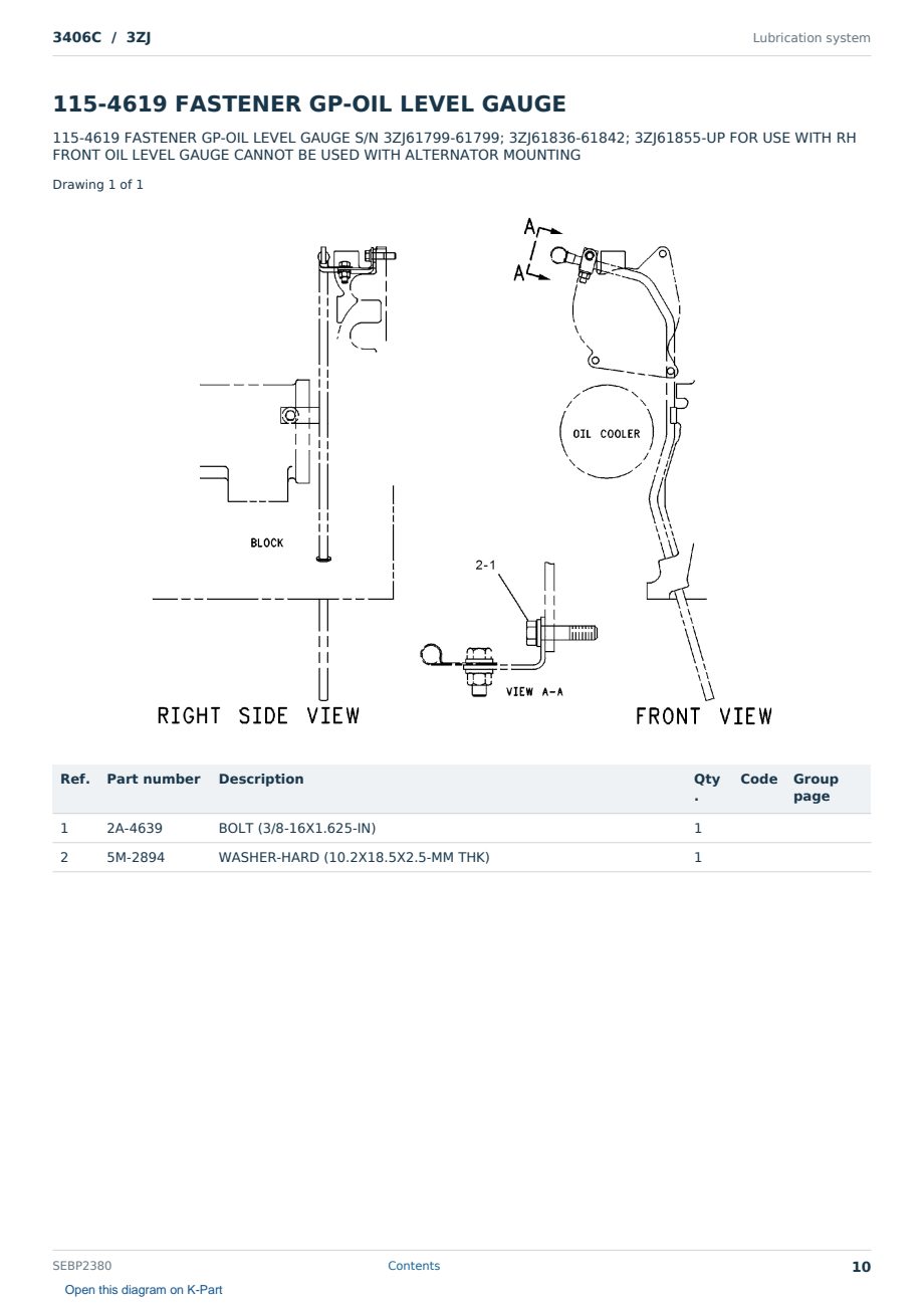 Caterpillar 3406C S/N 3ZJ Partsbook SEBP2380 (English) - sample page 10 of 10 Caterpillar 3406C S/N 3ZJ Partsbook SEBP2380 (English) - sample page 10 of 10