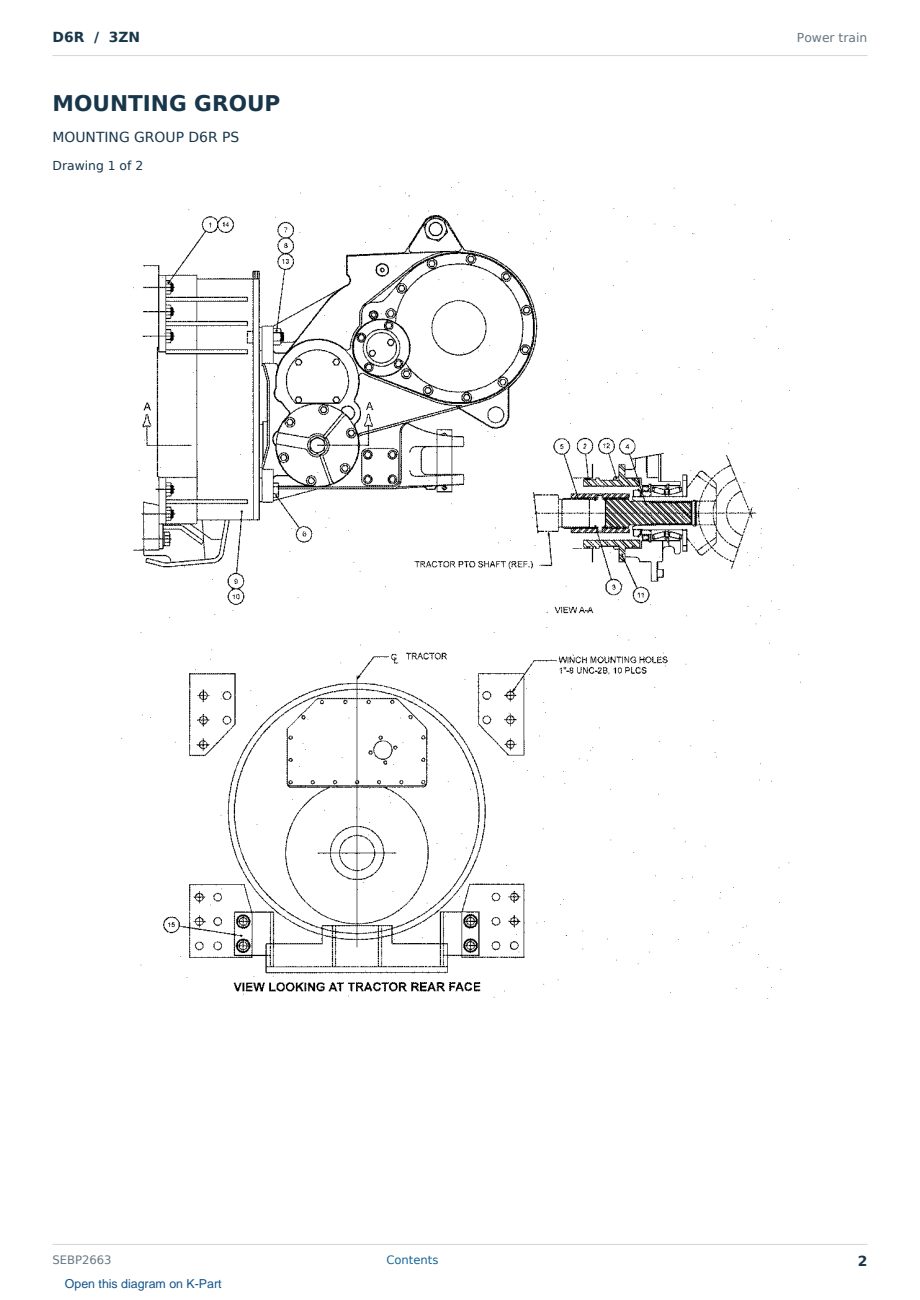 Caterpillar D6R S/N 3ZN Partsbook SEBP2663 (English) - sample page 2 of 10 Caterpillar D6R S/N 3ZN Partsbook SEBP2663 (English) - sample page 2 of 10