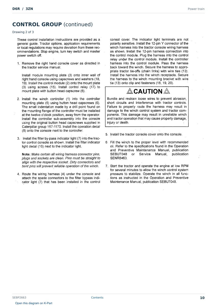 Caterpillar D6R S/N 3ZN Partsbook SEBP2663 (English) - sample page 10 of 10 Caterpillar D6R S/N 3ZN Partsbook SEBP2663 (English) - sample page 10 of 10