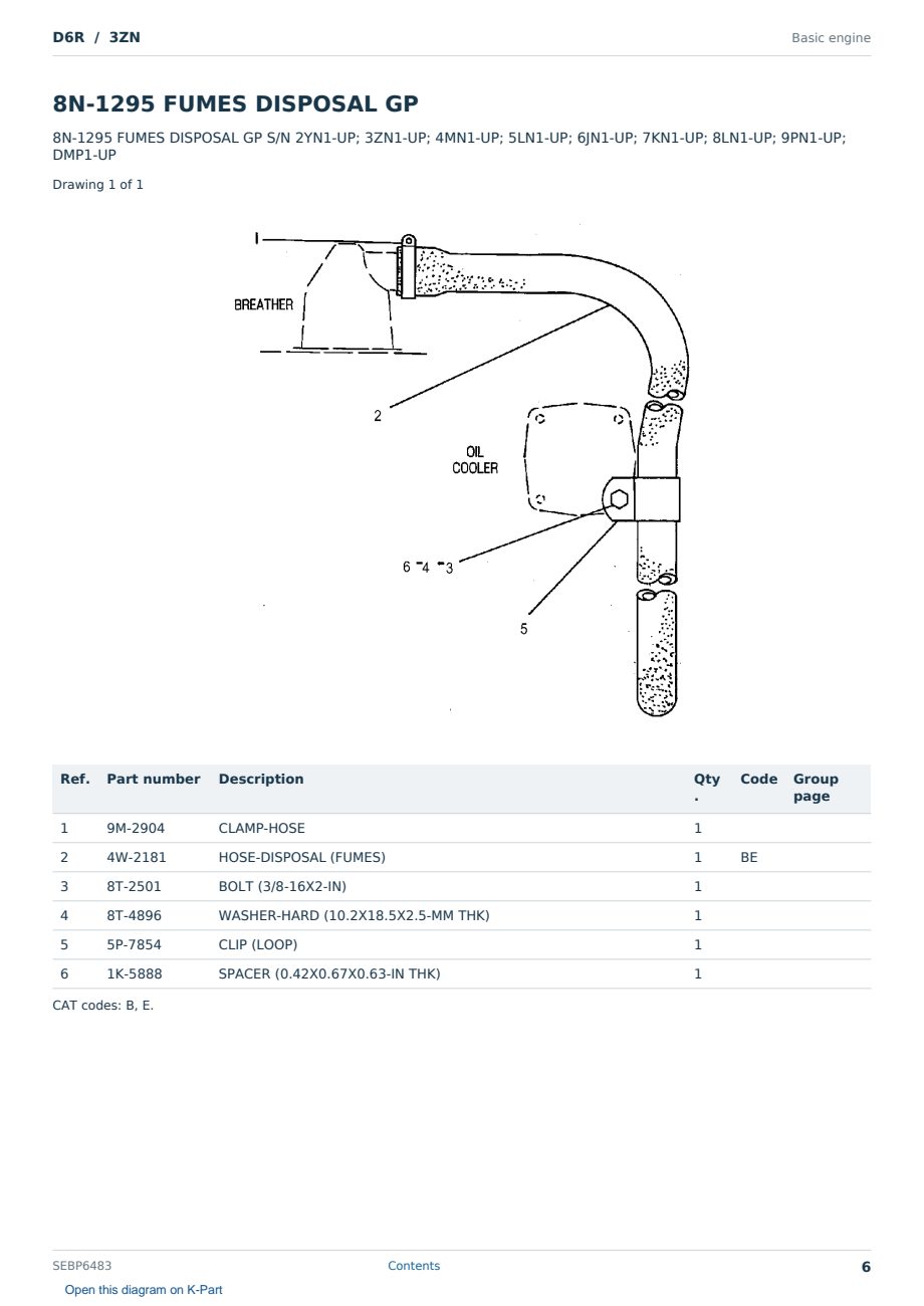 Caterpillar D6R S/N 3ZN Partsbook SEBP6483 (English) - sample page 6 of 10 Caterpillar D6R S/N 3ZN Partsbook SEBP6483 (English) - sample page 6 of 10