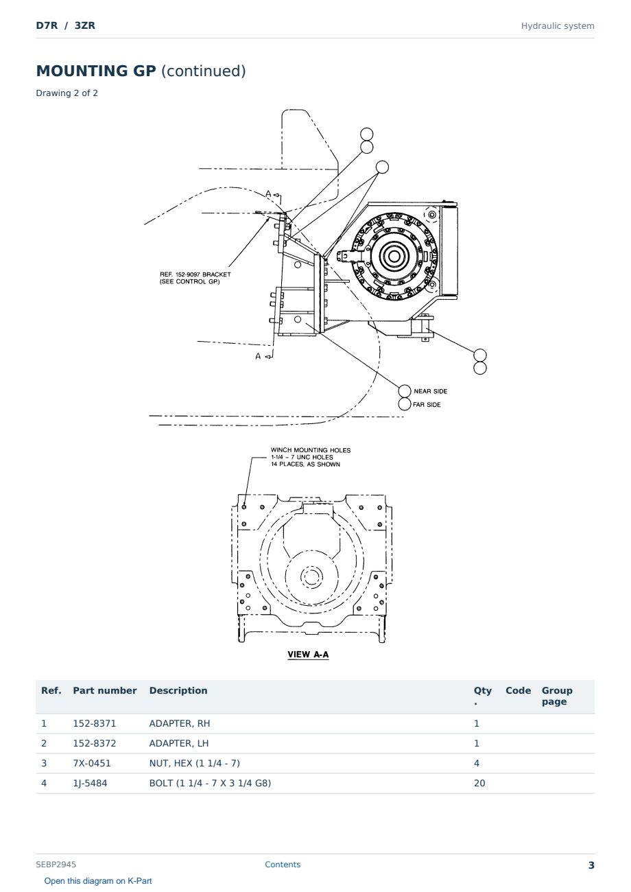 Caterpillar D7R S/N 3ZR Partsbook SEBP2945 (English) - sample page 3 of 10 Caterpillar D7R S/N 3ZR Partsbook SEBP2945 (English) - sample page 3 of 10