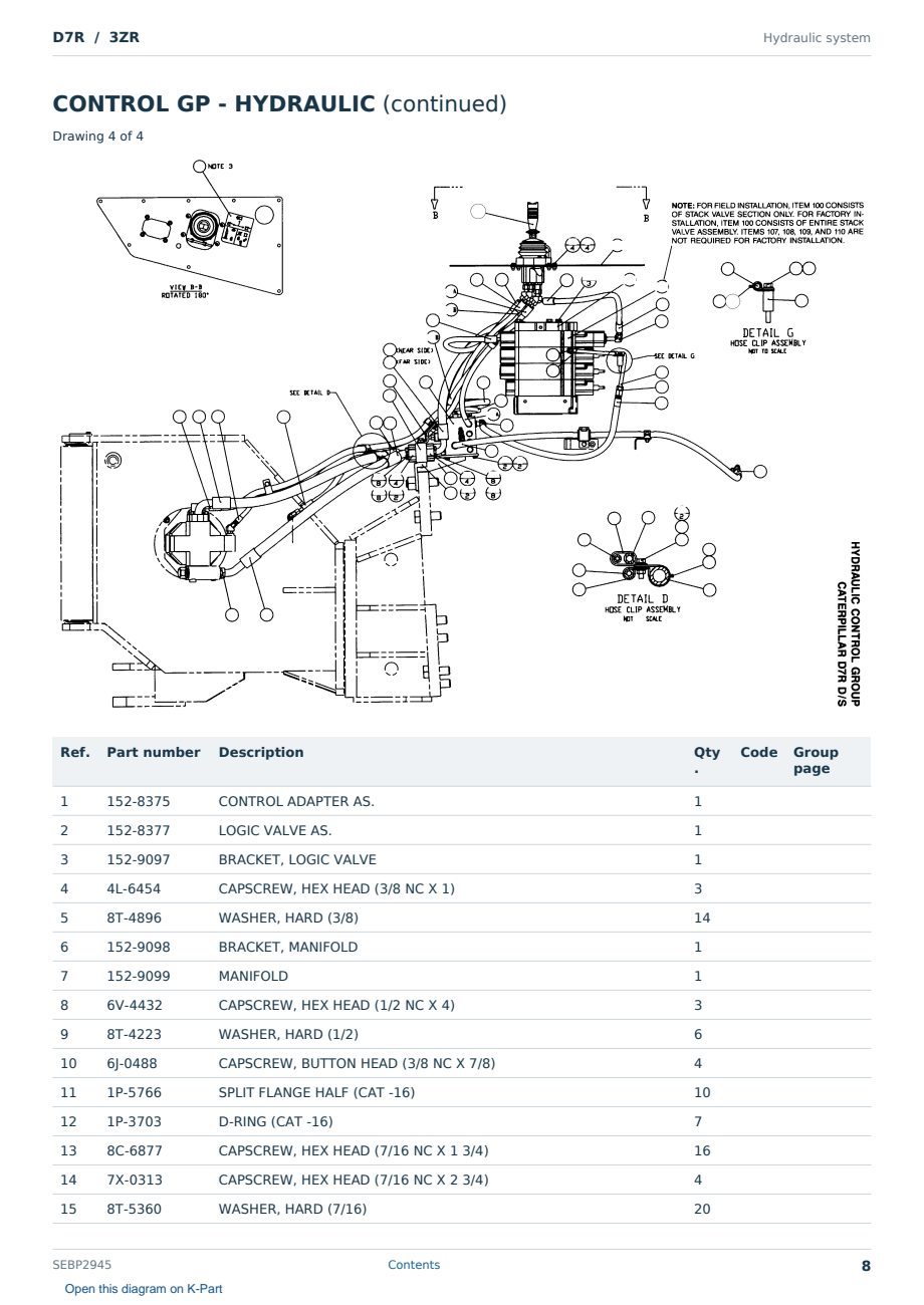 Caterpillar D7R S/N 3ZR Partsbook SEBP2945 (English) - sample page 8 of 10 Caterpillar D7R S/N 3ZR Partsbook SEBP2945 (English) - sample page 8 of 10
