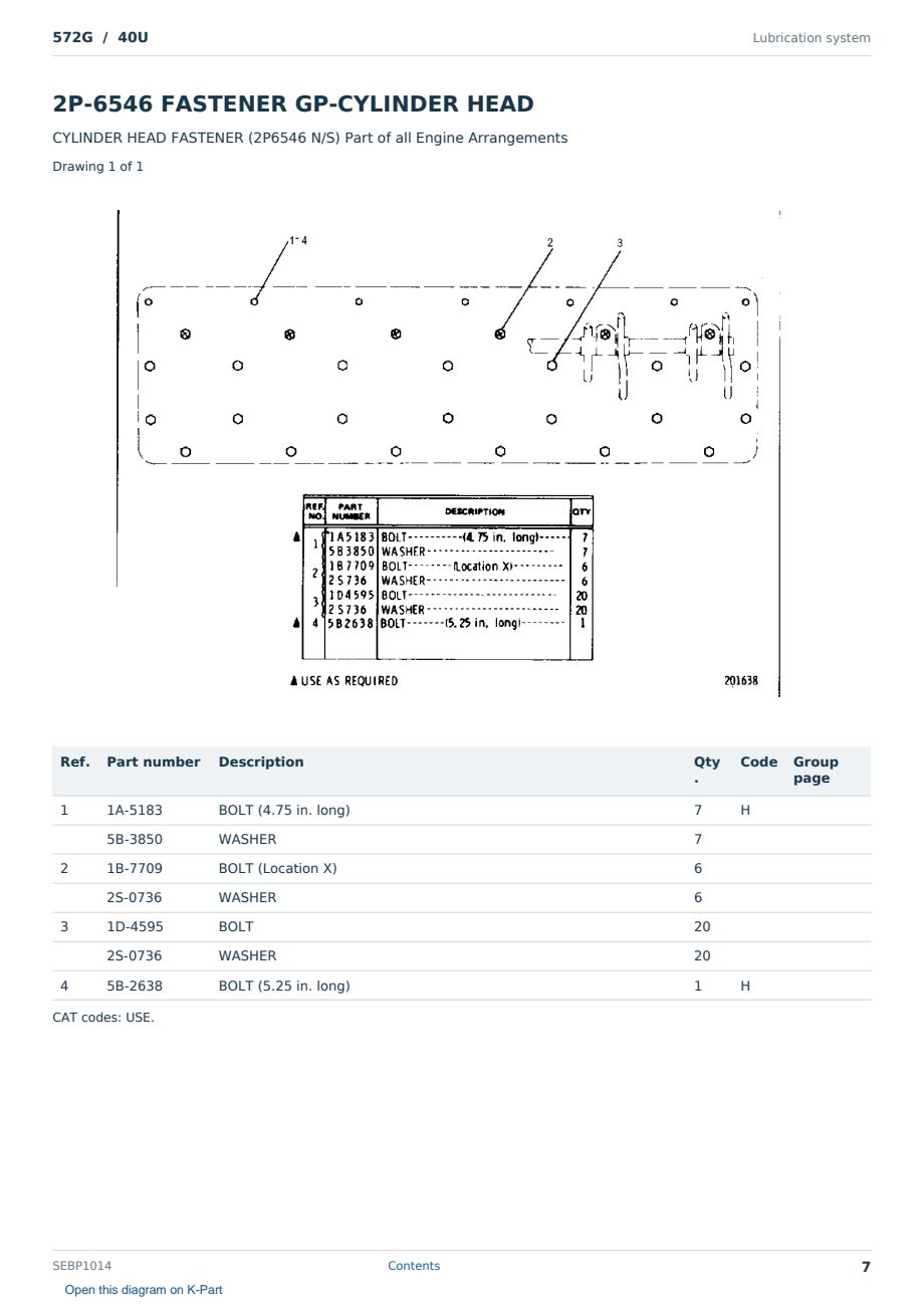 Caterpillar 572G S/N 40U Partsbook SEBP1014 (English) - sample page 7 of 10 Caterpillar 572G S/N 40U Partsbook SEBP1014 (English) - sample page 7 of 10