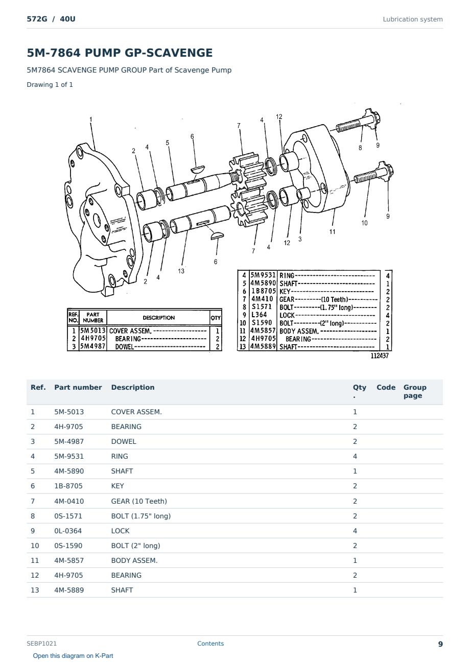 Caterpillar 572G S/N 40U Partsbook SEBP1021 (English) - sample page 9 of 10 Caterpillar 572G S/N 40U Partsbook SEBP1021 (English) - sample page 9 of 10