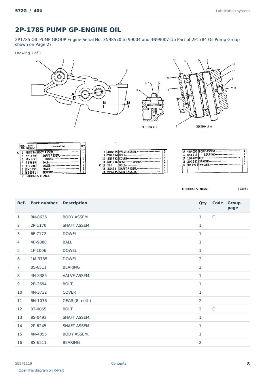 Caterpillar 572G S/N 40U Partsbook SEBP1119 (English) - sample page 8 of 10 Caterpillar 572G S/N 40U Partsbook SEBP1119 (English) - sample page 8 of 10