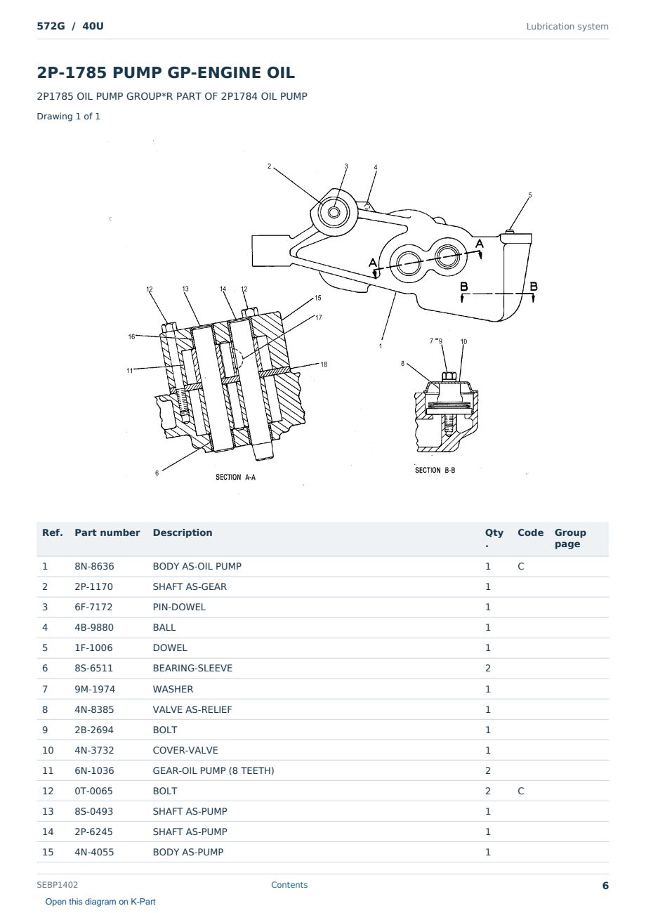 Caterpillar 572G S/N 40U Partsbook SEBP1402 (English) - sample page 6 of 10 Caterpillar 572G S/N 40U Partsbook SEBP1402 (English) - sample page 6 of 10