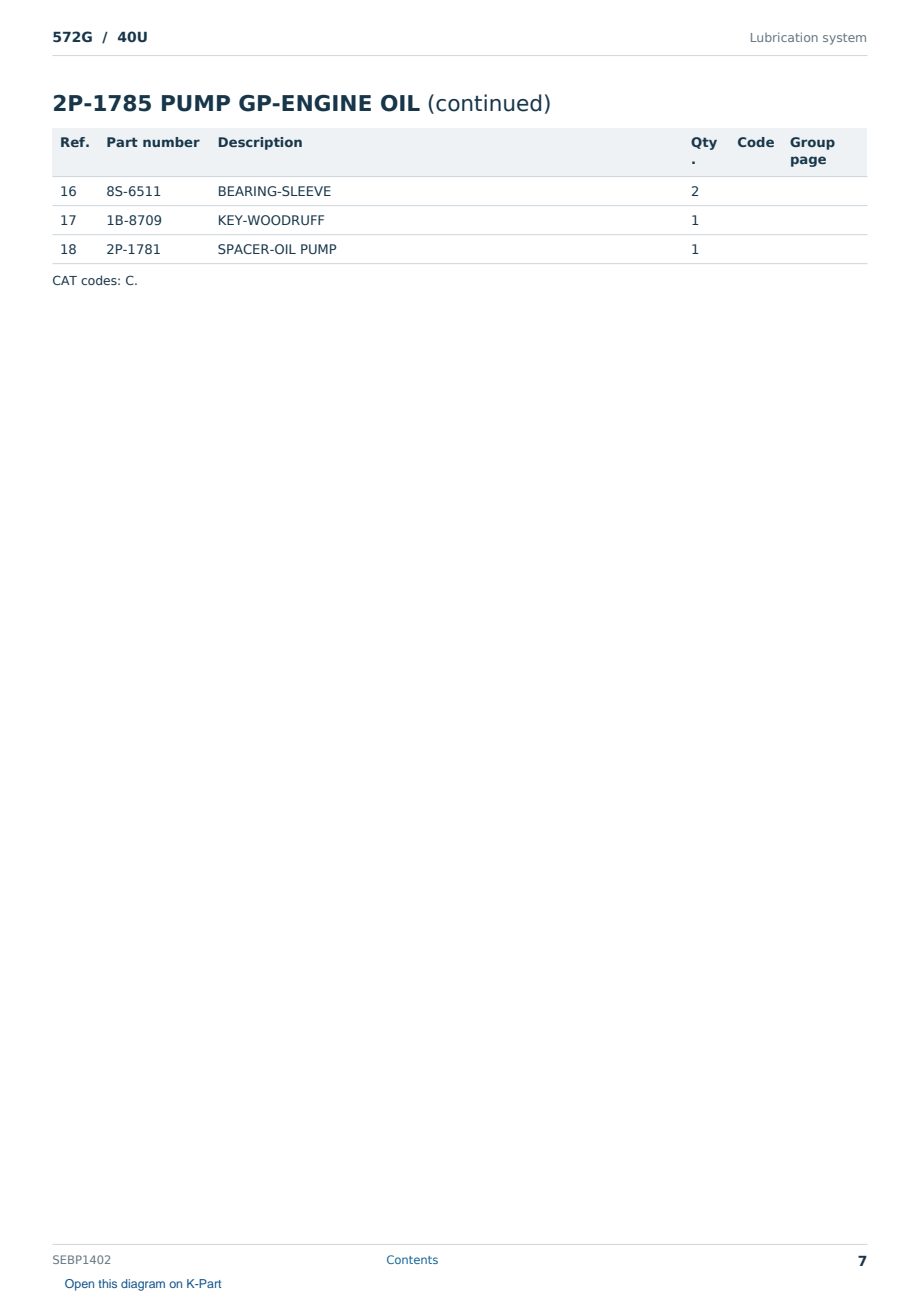 Caterpillar 572G S/N 40U Partsbook SEBP1402 (English) - sample page 7 of 10 Caterpillar 572G S/N 40U Partsbook SEBP1402 (English) - sample page 7 of 10