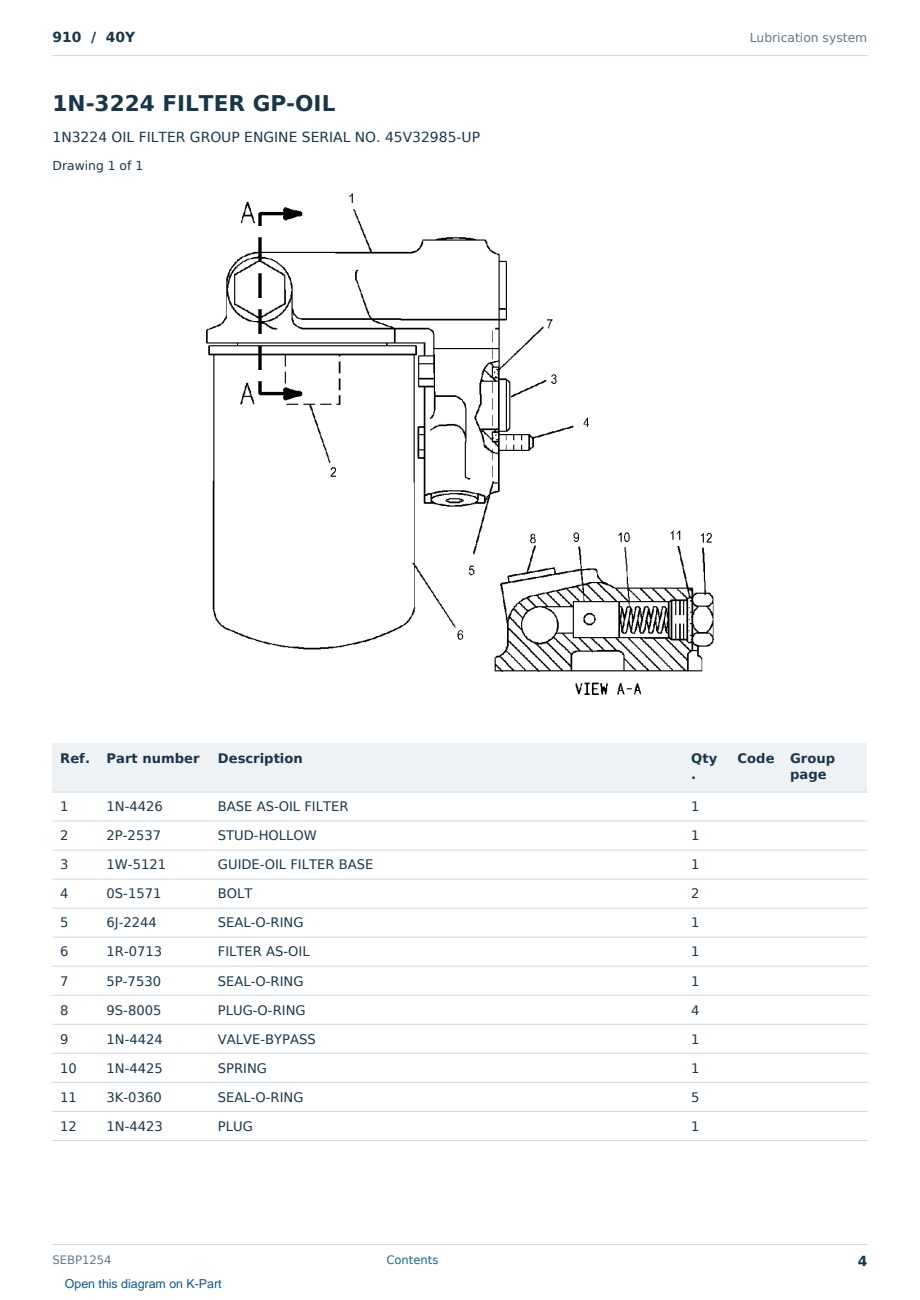 Caterpillar 910 S/N 40Y Partsbook SEBP1254 (English) - sample page 4 of 10 Caterpillar 910 S/N 40Y Partsbook SEBP1254 (English) - sample page 4 of 10