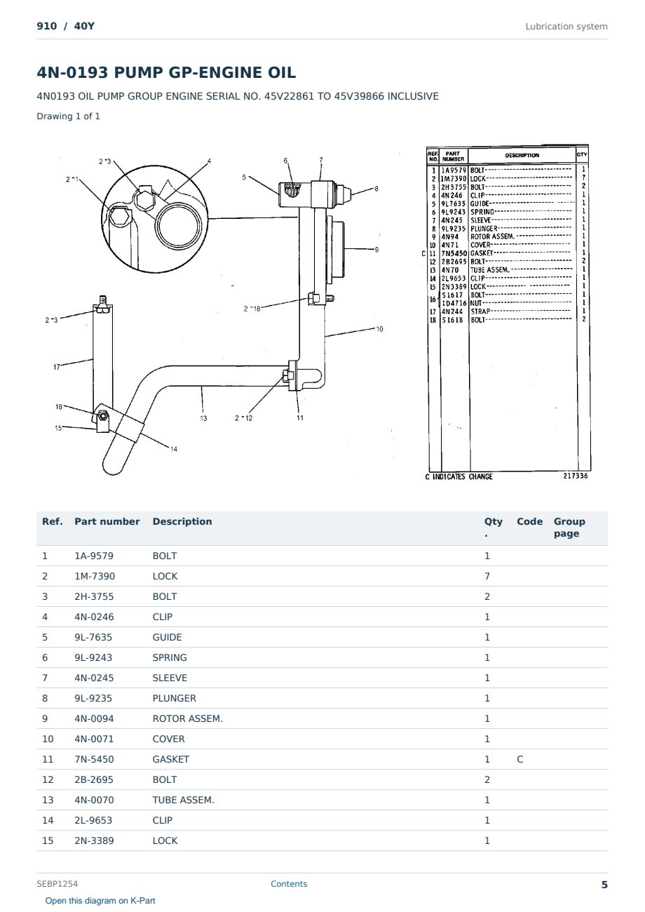 Caterpillar 910 S/N 40Y Partsbook SEBP1254 (English) - sample page 5 of 10 Caterpillar 910 S/N 40Y Partsbook SEBP1254 (English) - sample page 5 of 10
