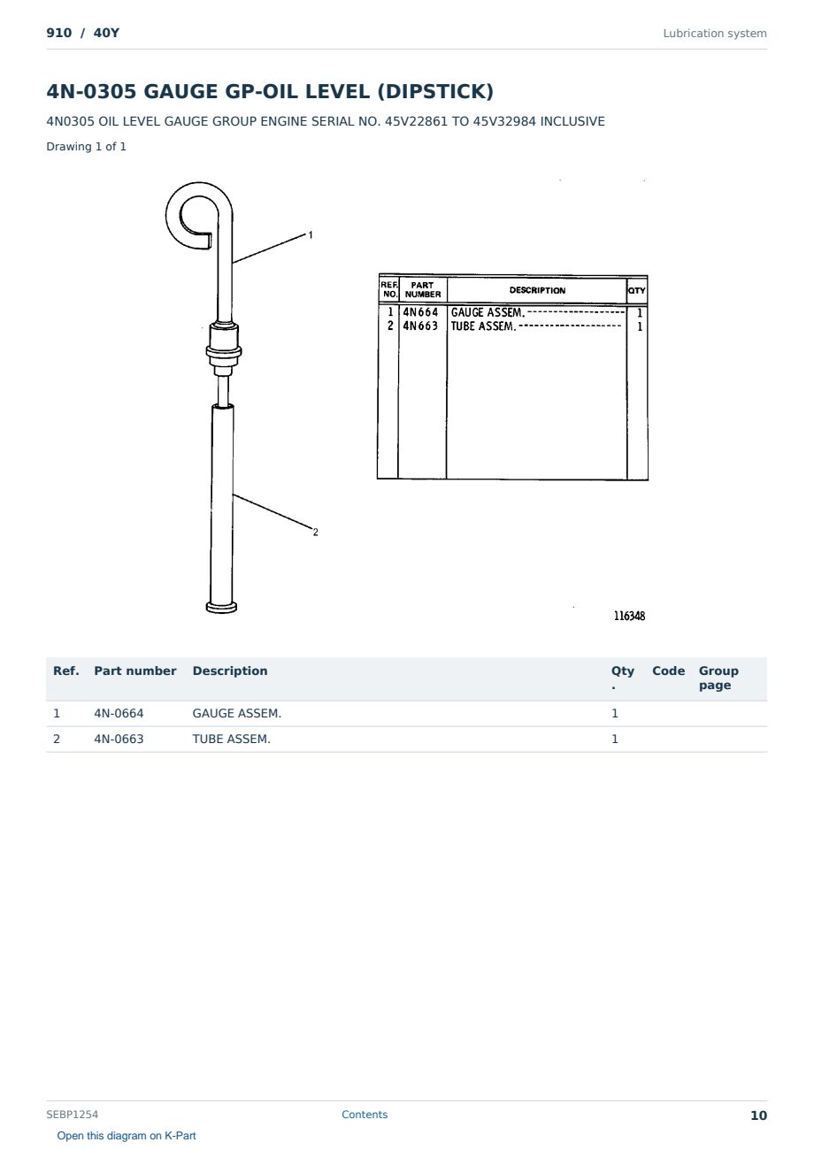 Caterpillar 910 S/N 40Y Partsbook SEBP1254 (English) - sample page 10 of 10 Caterpillar 910 S/N 40Y Partsbook SEBP1254 (English) - sample page 10 of 10