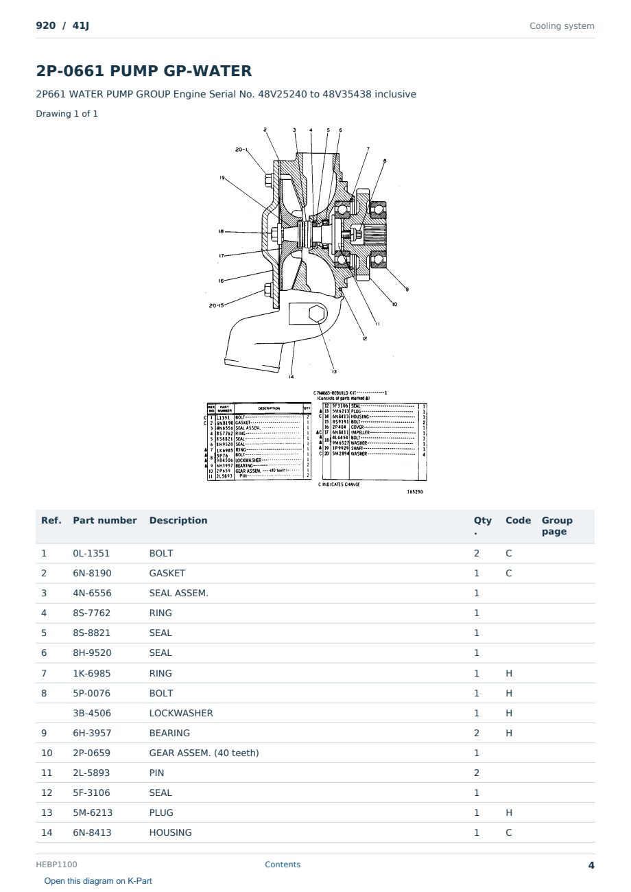Caterpillar 920 S/N 41J Partsbook HEBP1100 (English) - sample page 4 of 10 Caterpillar 920 S/N 41J Partsbook HEBP1100 (English) - sample page 4 of 10