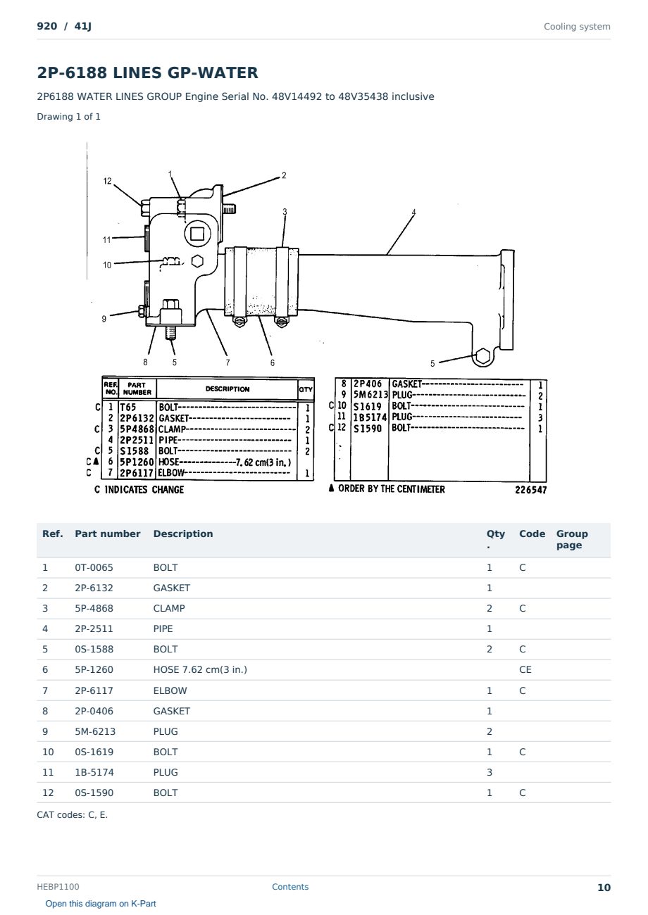 Caterpillar 920 S/N 41J Partsbook HEBP1100 (English) - sample page 10 of 10 Caterpillar 920 S/N 41J Partsbook HEBP1100 (English) - sample page 10 of 10