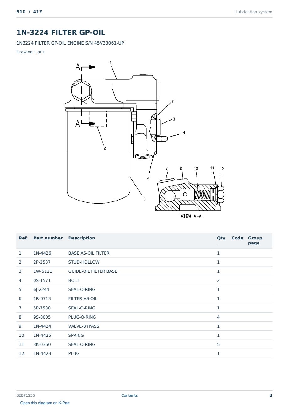 Caterpillar 910 S/N 41Y Partsbook SEBP1255 (English) - sample page 4 of 10 Caterpillar 910 S/N 41Y Partsbook SEBP1255 (English) - sample page 4 of 10