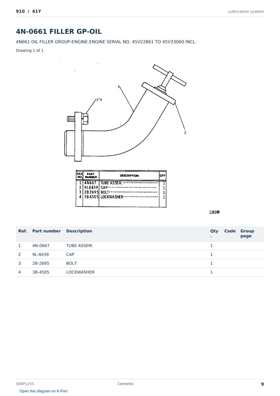 Caterpillar 910 S/N 41Y Partsbook SEBP1255 (English) - sample page 9 of 10 Caterpillar 910 S/N 41Y Partsbook SEBP1255 (English) - sample page 9 of 10