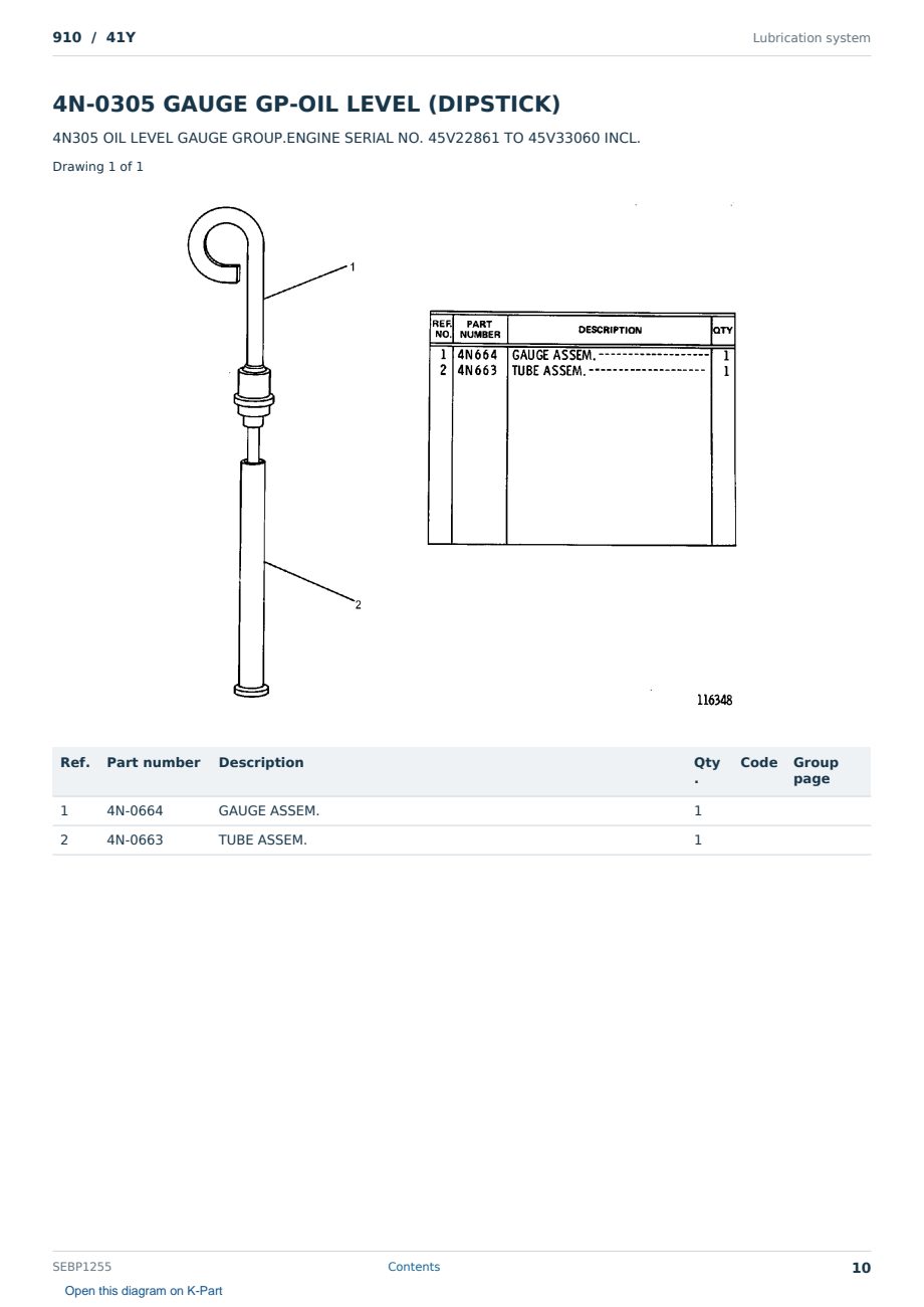Caterpillar 910 S/N 41Y Partsbook SEBP1255 (English) - sample page 10 of 10 Caterpillar 910 S/N 41Y Partsbook SEBP1255 (English) - sample page 10 of 10