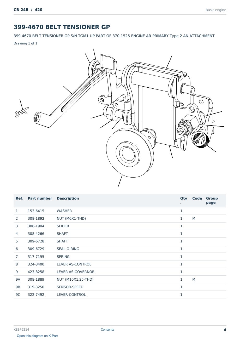 Caterpillar CB-24B S/N 420 Partsbook KEBP6214 (English) - sample page 4 of 10 Caterpillar CB-24B S/N 420 Partsbook KEBP6214 (English) - sample page 4 of 10