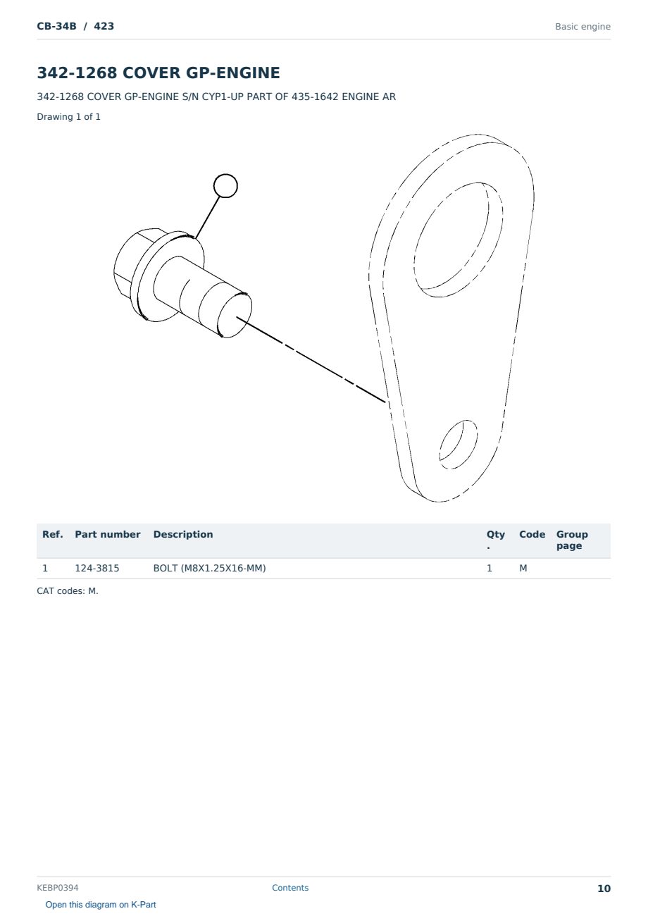 Caterpillar CB-34B S/N 423 Partsbook KEBP0394 (English) - sample page 10 of 10 Caterpillar CB-34B S/N 423 Partsbook KEBP0394 (English) - sample page 10 of 10