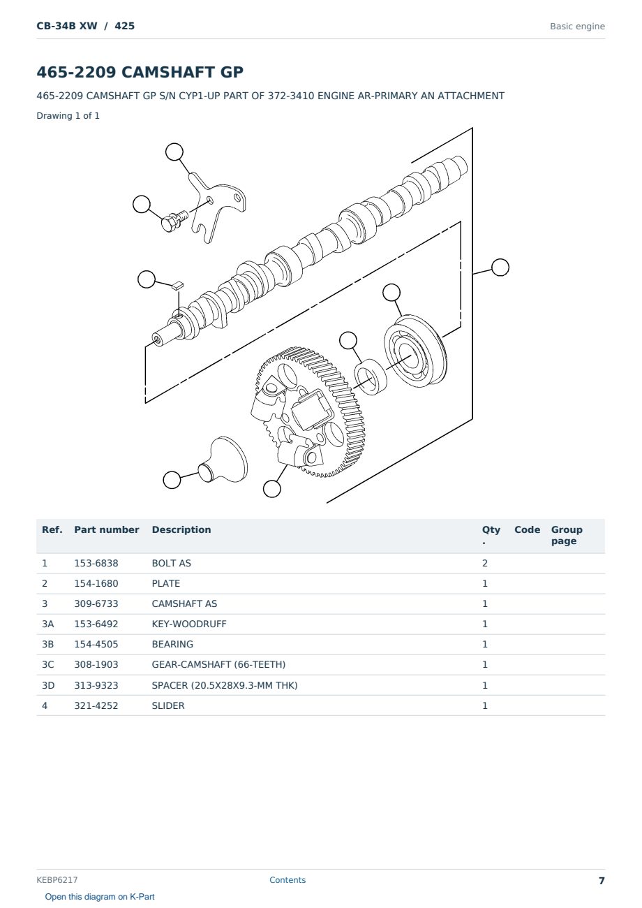 Caterpillar CB-34B XW S/N 425 Partsbook KEBP6217 (English) - sample page 7 of 10 Caterpillar CB-34B XW S/N 425 Partsbook KEBP6217 (English) - sample page 7 of 10