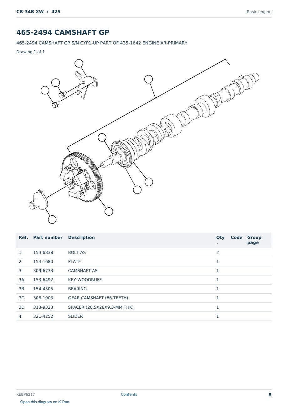 Caterpillar CB-34B XW S/N 425 Partsbook KEBP6217 (English) - sample page 8 of 10 Caterpillar CB-34B XW S/N 425 Partsbook KEBP6217 (English) - sample page 8 of 10