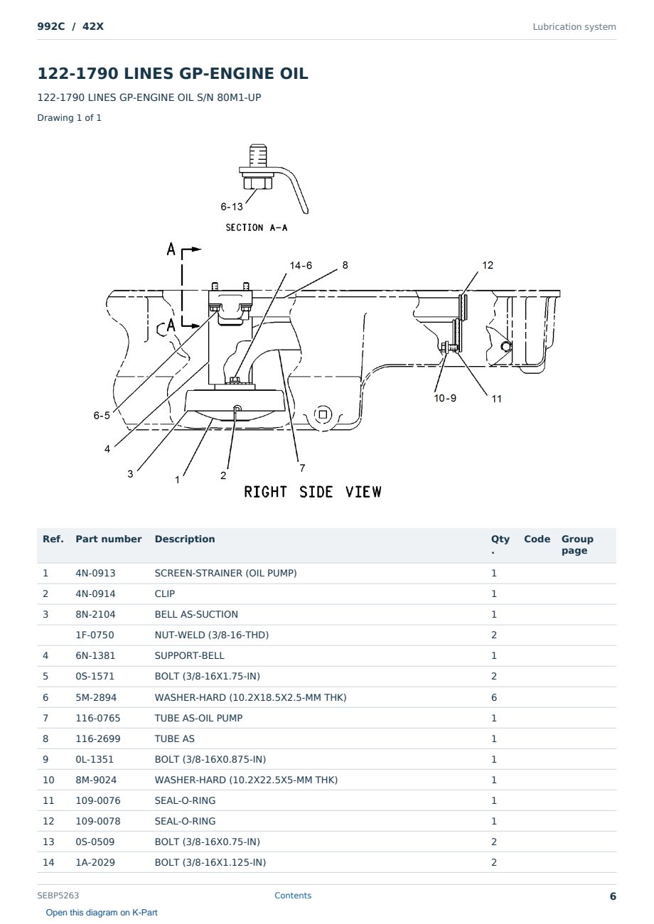 Caterpillar 992C S/N 42X Partsbook SEBP5263 (English) - sample page 6 of 10 Caterpillar 992C S/N 42X Partsbook SEBP5263 (English) - sample page 6 of 10