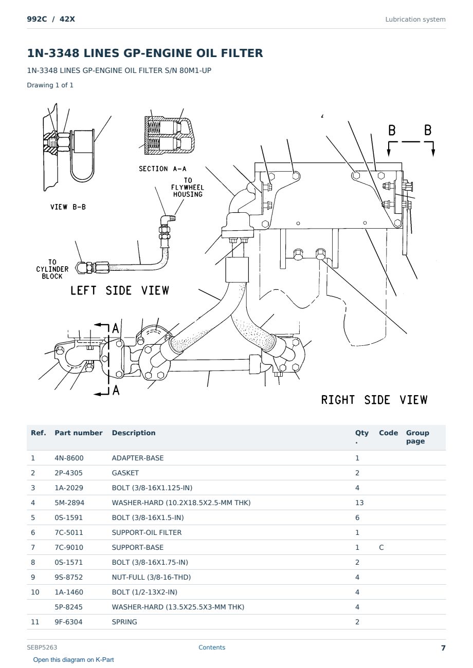 Caterpillar 992C S/N 42X Partsbook SEBP5263 (English) - sample page 7 of 10 Caterpillar 992C S/N 42X Partsbook SEBP5263 (English) - sample page 7 of 10