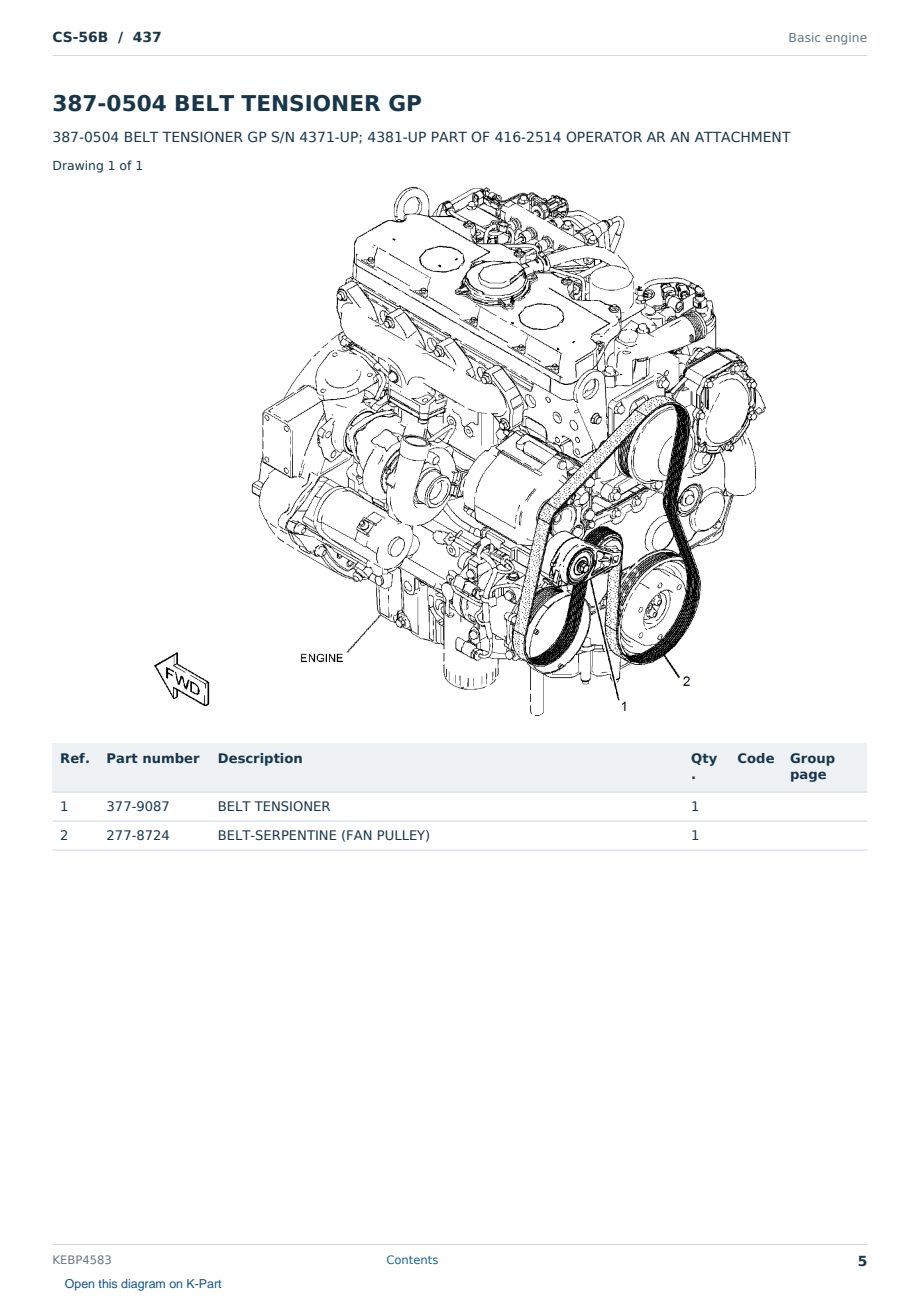 Caterpillar CS-56B S/N 437 Partsbook KEBP4583 (English) - sample page 5 of 10 Caterpillar CS-56B S/N 437 Partsbook KEBP4583 (English) - sample page 5 of 10