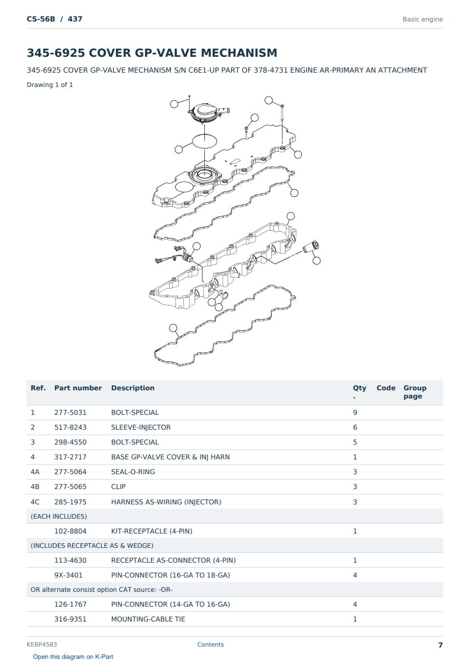 Caterpillar CS-56B S/N 437 Partsbook KEBP4583 (English) - sample page 7 of 10 Caterpillar CS-56B S/N 437 Partsbook KEBP4583 (English) - sample page 7 of 10