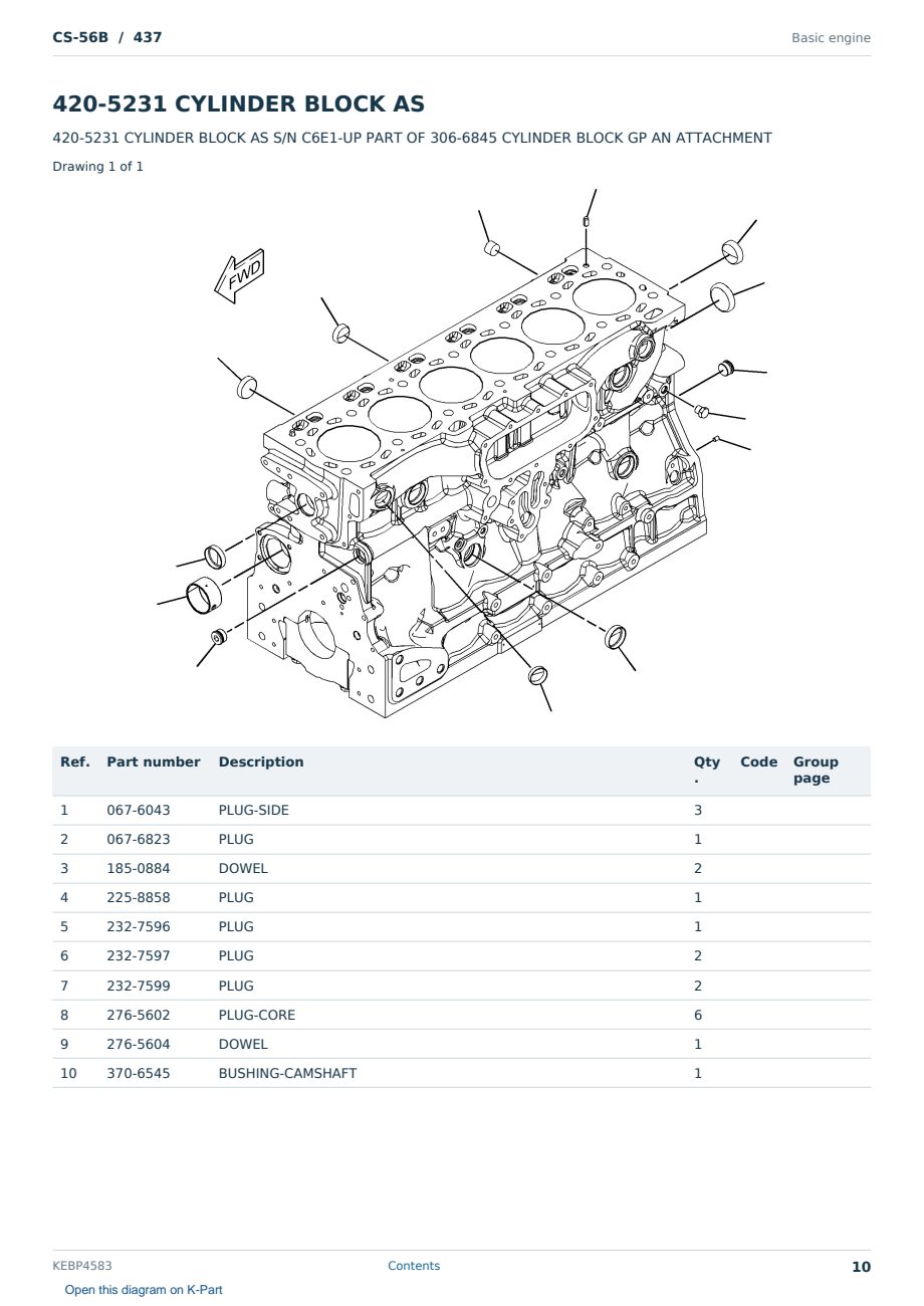 Caterpillar CS-56B S/N 437 Partsbook KEBP4583 (English) - sample page 10 of 10 Caterpillar CS-56B S/N 437 Partsbook KEBP4583 (English) - sample page 10 of 10