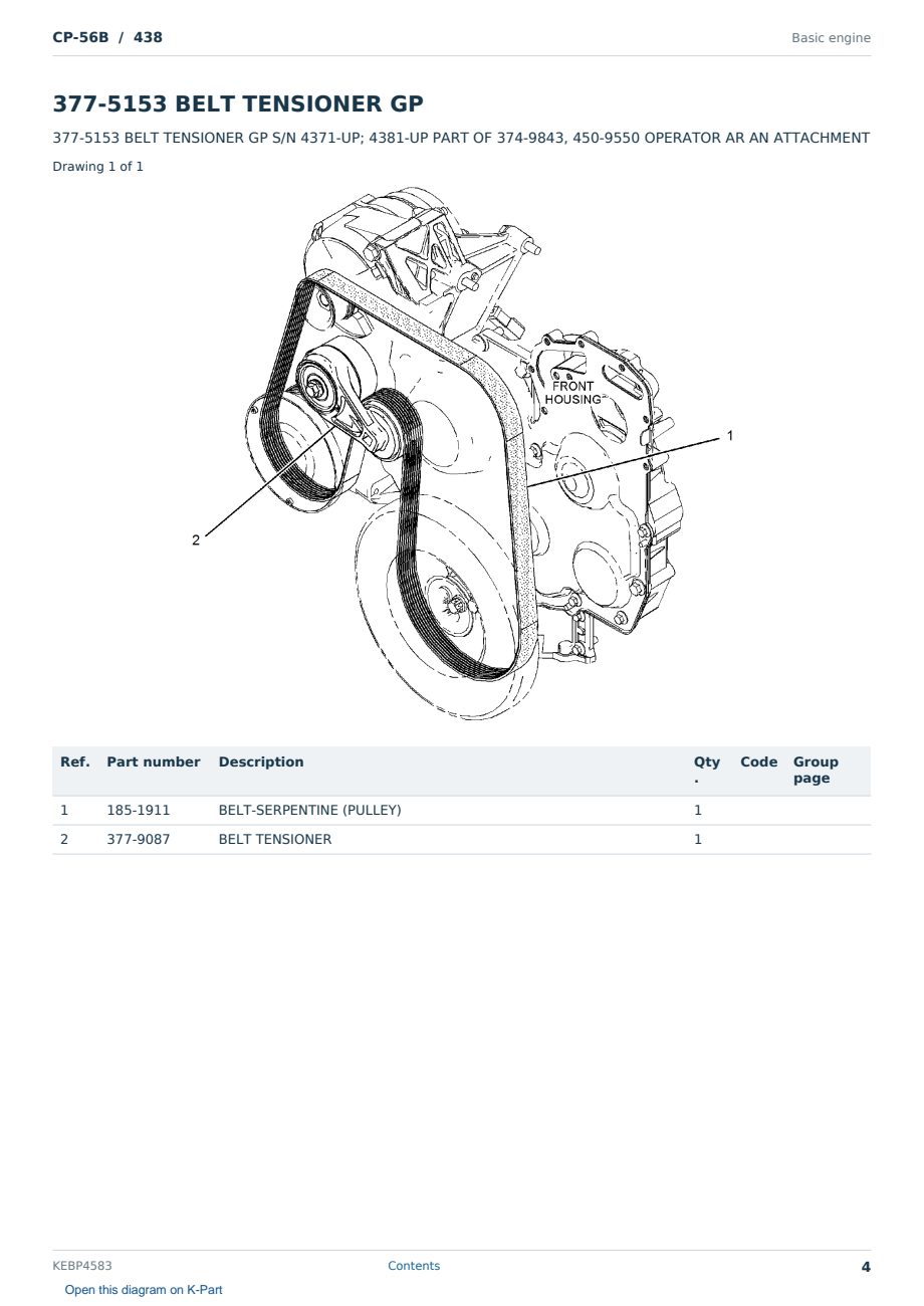 Caterpillar CP-56B S/N 438 Partsbook KEBP4583 (English) - sample page 4 of 10 Caterpillar CP-56B S/N 438 Partsbook KEBP4583 (English) - sample page 4 of 10