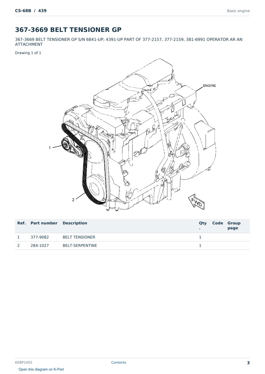 Caterpillar CS-68B S/N 439 Partsbook KEBP1455 (English) - sample page 3 of 10 Caterpillar CS-68B S/N 439 Partsbook KEBP1455 (English) - sample page 3 of 10