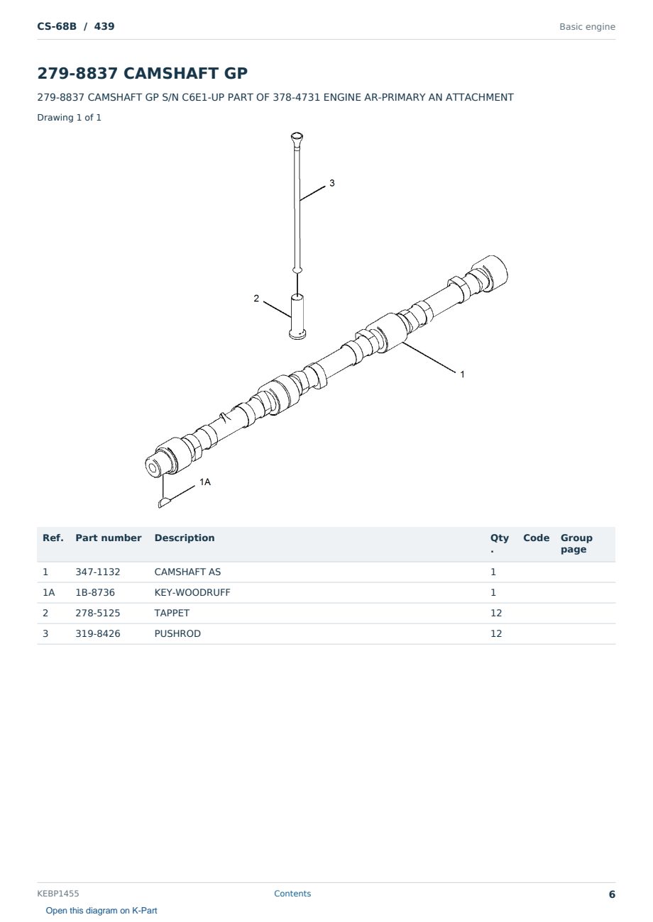 Caterpillar CS-68B S/N 439 Partsbook KEBP1455 (English) - sample page 6 of 10 Caterpillar CS-68B S/N 439 Partsbook KEBP1455 (English) - sample page 6 of 10