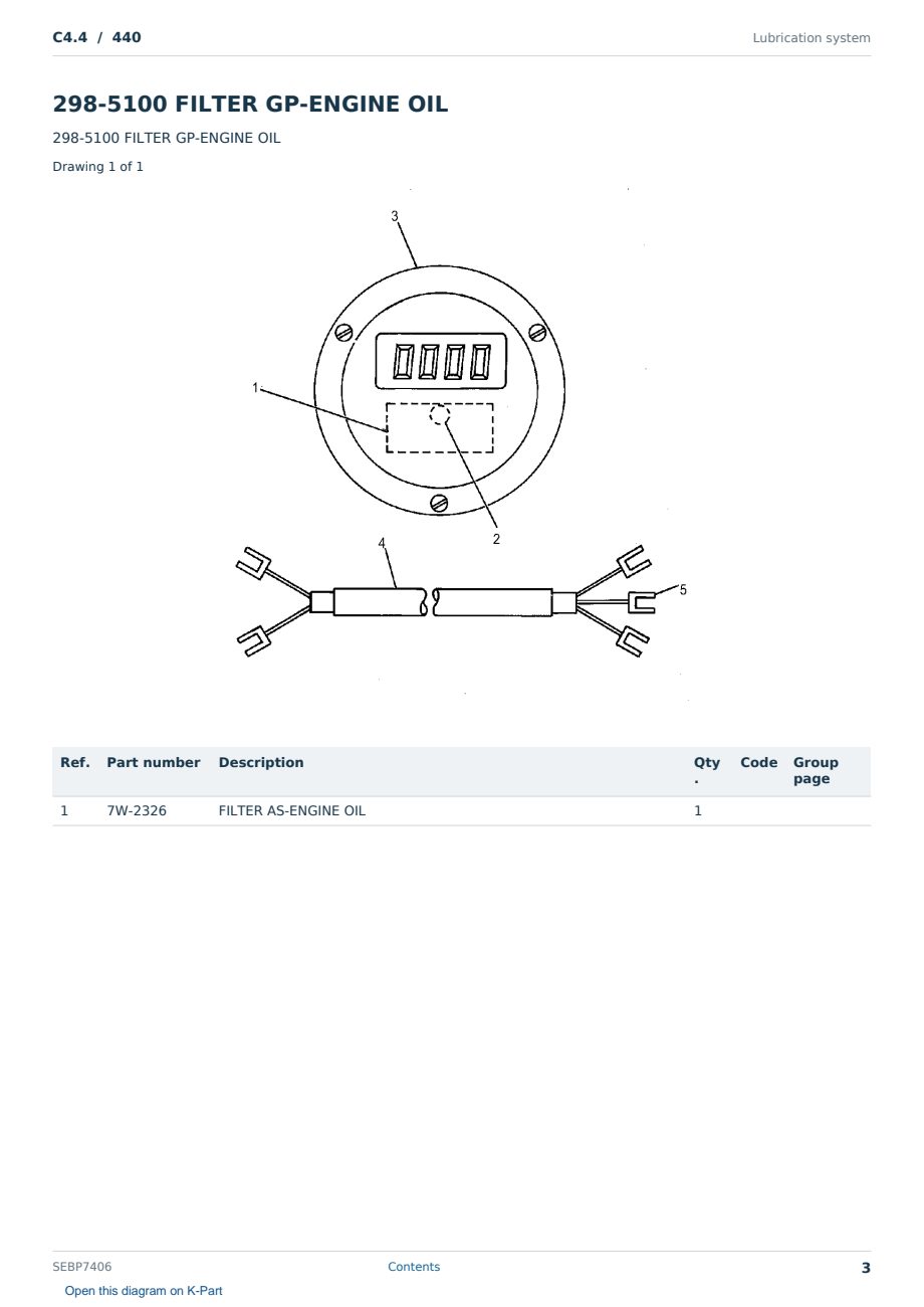 Caterpillar C4.4 S/N 440 Partsbook SEBP7406 (English) - sample page 3 of 10 Caterpillar C4.4 S/N 440 Partsbook SEBP7406 (English) - sample page 3 of 10