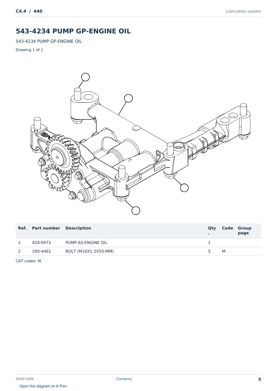 Caterpillar C4.4 S/N 440 Partsbook SEBP7406 (English) - sample page 5 of 10 Caterpillar C4.4 S/N 440 Partsbook SEBP7406 (English) - sample page 5 of 10