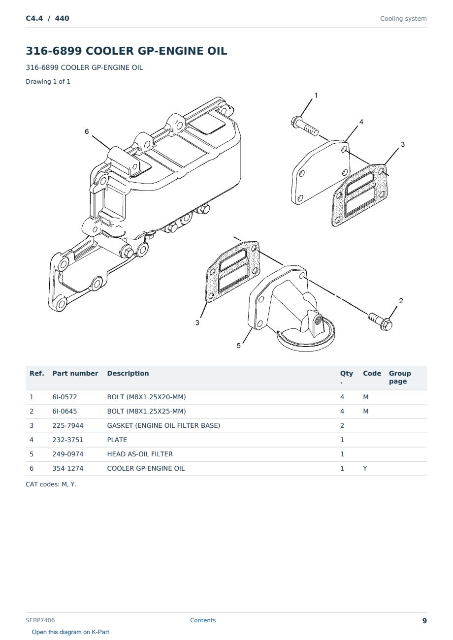 Caterpillar C4.4 S/N 440 Partsbook SEBP7406 (English) - sample page 9 of 10 Caterpillar C4.4 S/N 440 Partsbook SEBP7406 (English) - sample page 9 of 10