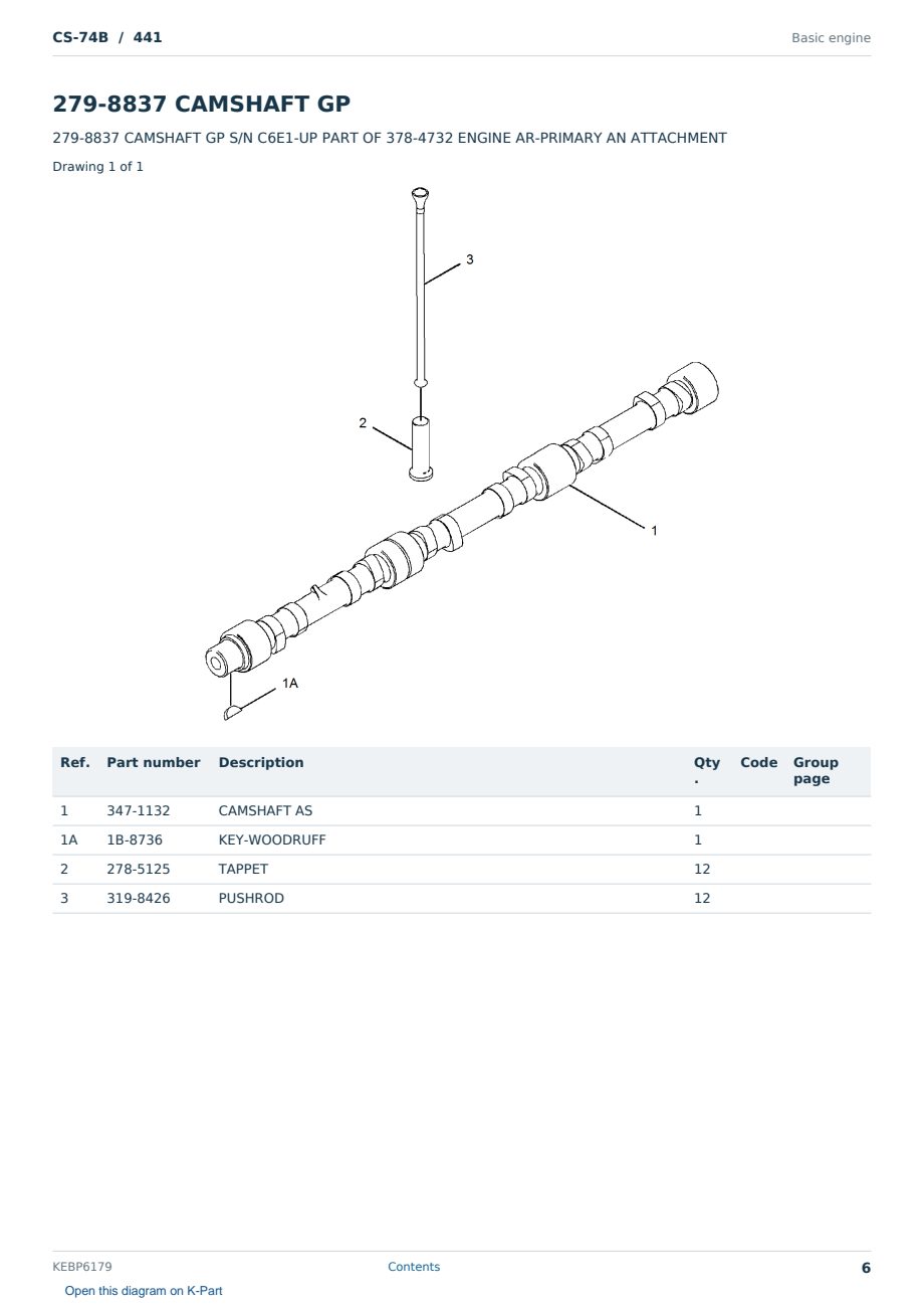 Caterpillar CS-74B S/N 441 Partsbook KEBP6179 (English) - sample page 6 of 10 Caterpillar CS-74B S/N 441 Partsbook KEBP6179 (English) - sample page 6 of 10