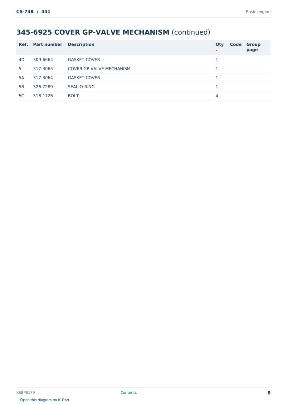 Caterpillar CS-74B S/N 441 Partsbook KEBP6179 (English) - sample page 8 of 10 Caterpillar CS-74B S/N 441 Partsbook KEBP6179 (English) - sample page 8 of 10