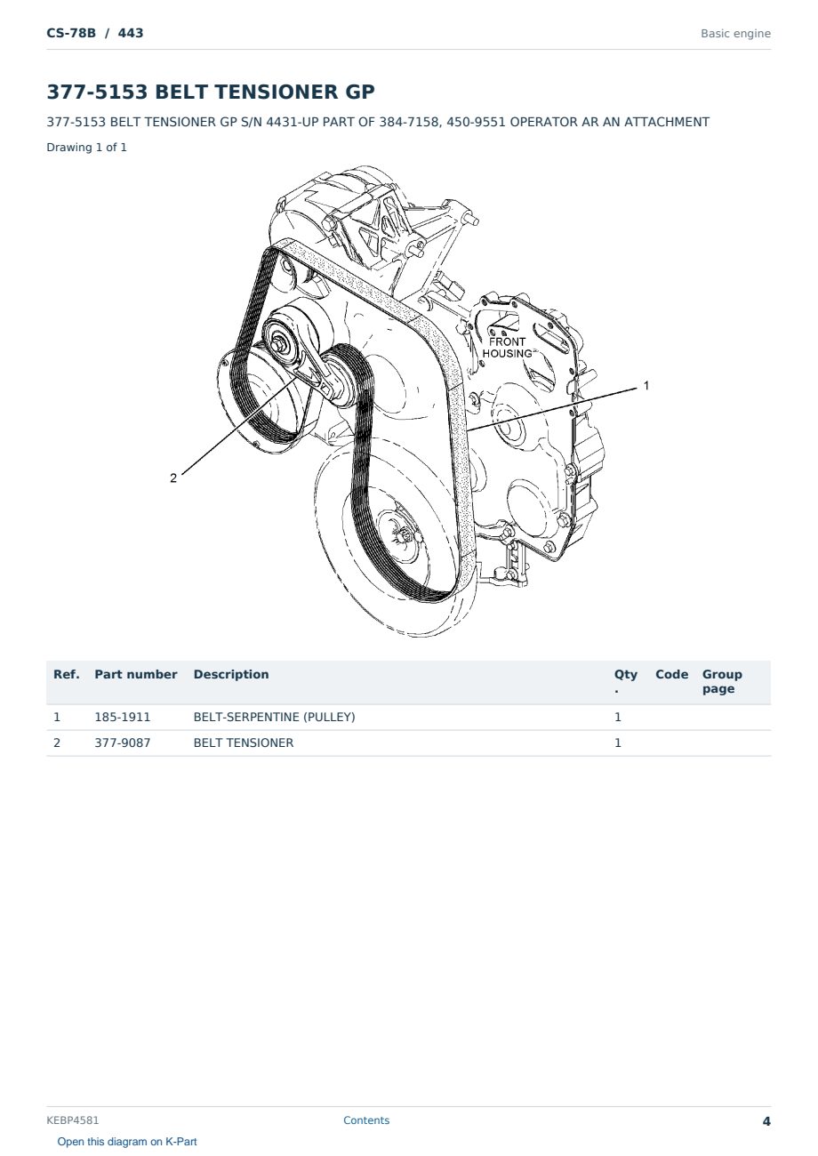 Caterpillar CS-78B S/N 443 Partsbook KEBP4581 (English) - sample page 4 of 10 Caterpillar CS-78B S/N 443 Partsbook KEBP4581 (English) - sample page 4 of 10