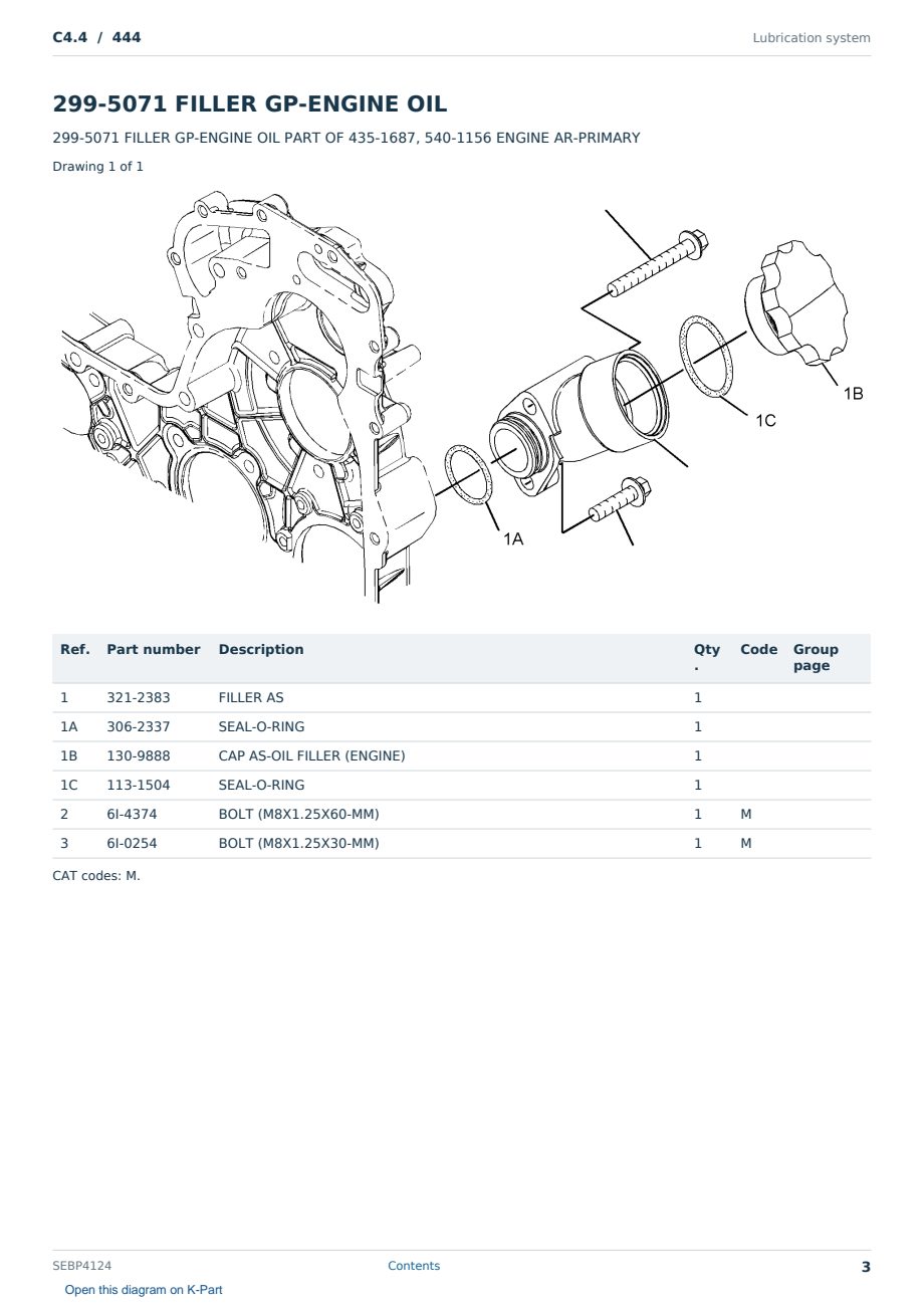 Caterpillar C4.4 S/N 444 Partsbook SEBP4124 (English) - sample page 3 of 10 Caterpillar C4.4 S/N 444 Partsbook SEBP4124 (English) - sample page 3 of 10