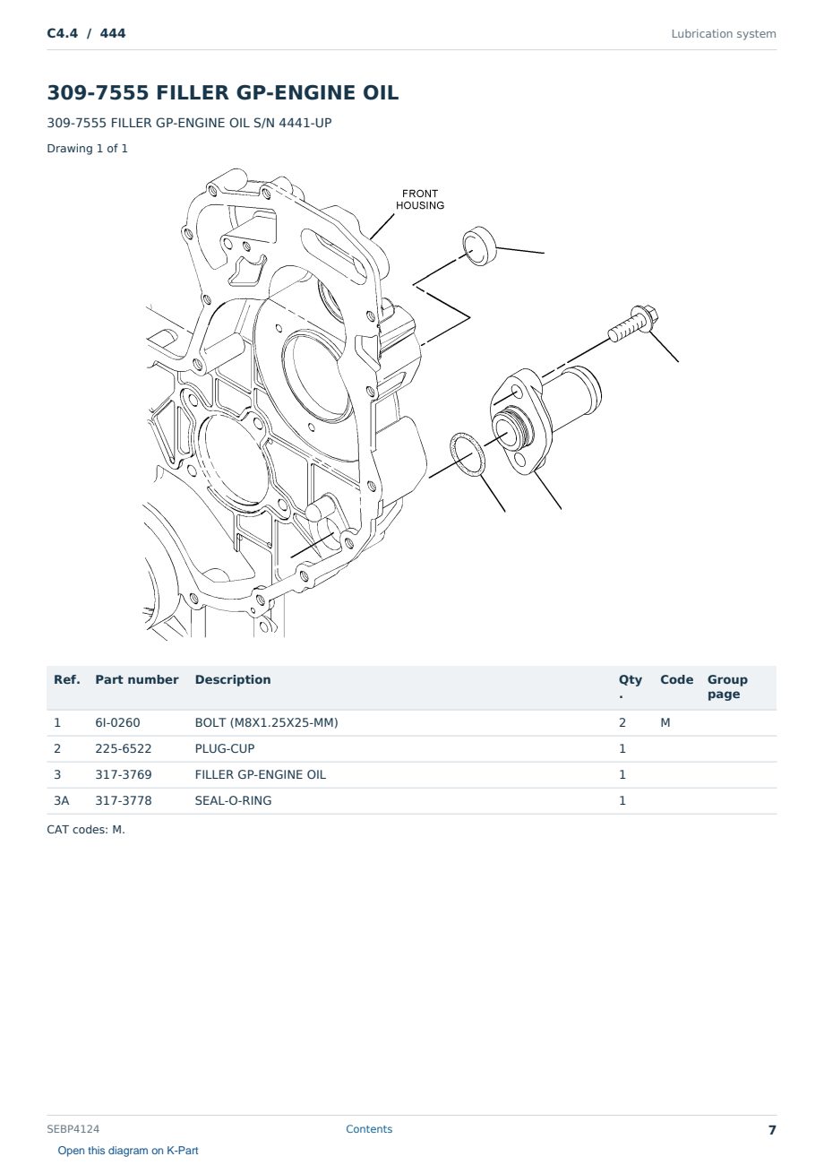 Caterpillar C4.4 S/N 444 Partsbook SEBP4124 (English) - sample page 7 of 10 Caterpillar C4.4 S/N 444 Partsbook SEBP4124 (English) - sample page 7 of 10