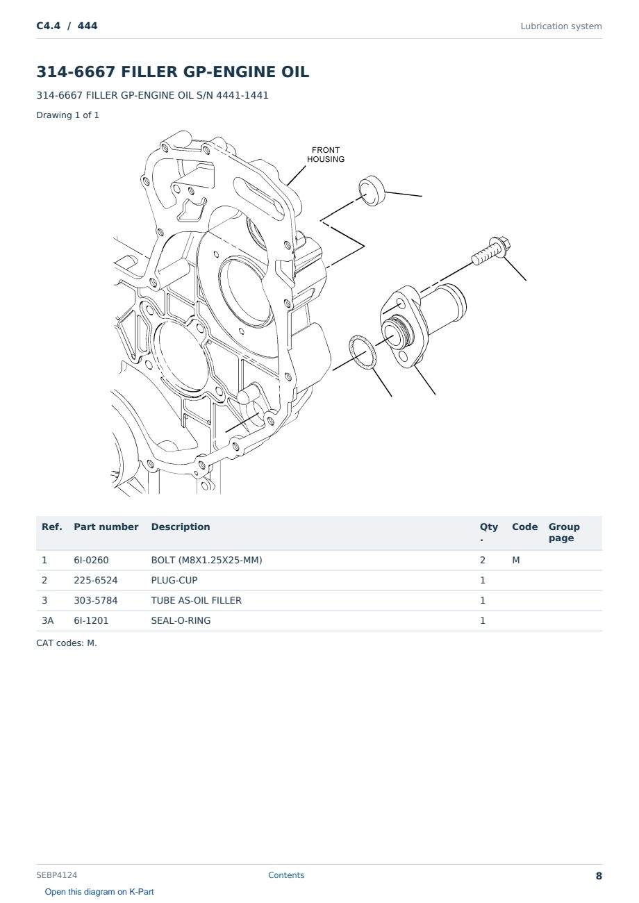 Caterpillar C4.4 S/N 444 Partsbook SEBP4124 (English) - sample page 8 of 10 Caterpillar C4.4 S/N 444 Partsbook SEBP4124 (English) - sample page 8 of 10