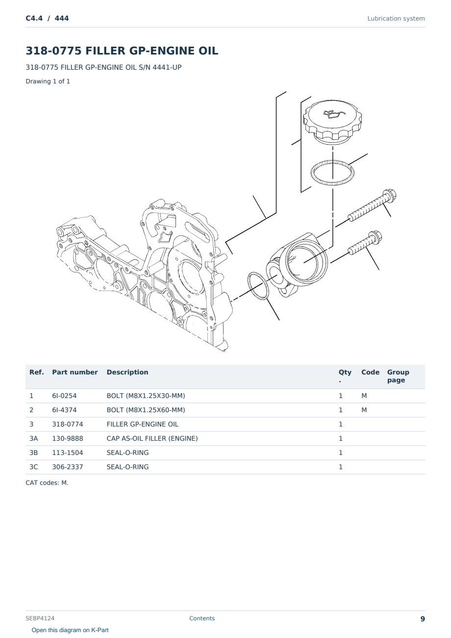 Caterpillar C4.4 S/N 444 Partsbook SEBP4124 (English) - sample page 9 of 10 Caterpillar C4.4 S/N 444 Partsbook SEBP4124 (English) - sample page 9 of 10