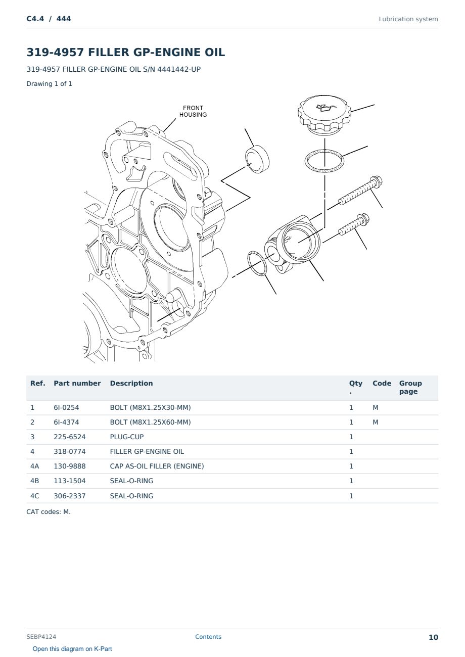 Caterpillar C4.4 S/N 444 Partsbook SEBP4124 (English) - sample page 10 of 10 Caterpillar C4.4 S/N 444 Partsbook SEBP4124 (English) - sample page 10 of 10
