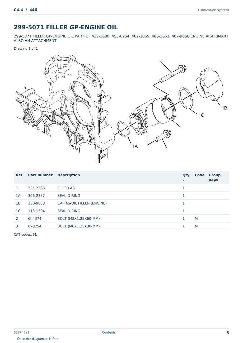 Caterpillar C4.4 S/N 446 Partsbook SEBP4821 (English) - sample page 3 of 10 Caterpillar C4.4 S/N 446 Partsbook SEBP4821 (English) - sample page 3 of 10