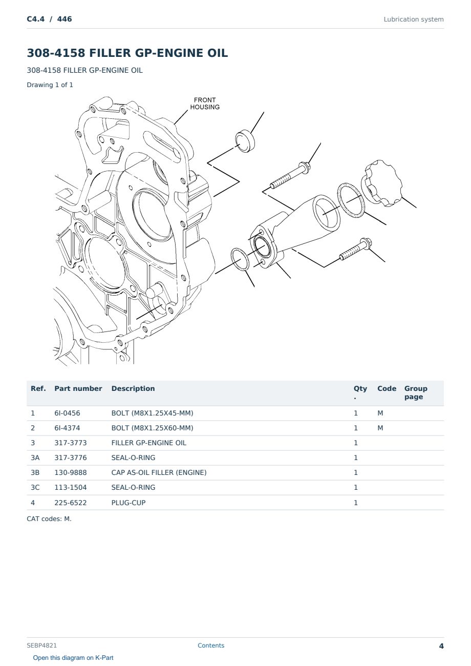 Caterpillar C4.4 S/N 446 Partsbook SEBP4821 (English) - sample page 4 of 10 Caterpillar C4.4 S/N 446 Partsbook SEBP4821 (English) - sample page 4 of 10