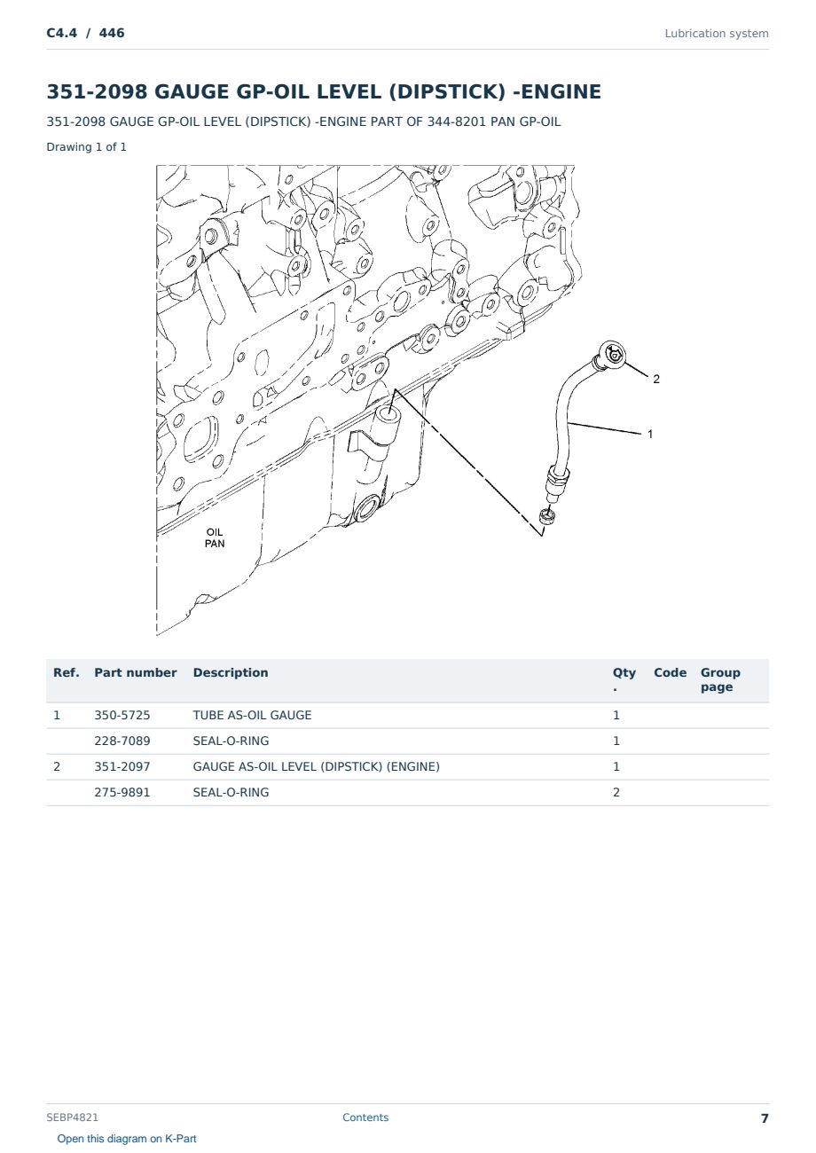 Caterpillar C4.4 S/N 446 Partsbook SEBP4821 (English) - sample page 7 of 10 Caterpillar C4.4 S/N 446 Partsbook SEBP4821 (English) - sample page 7 of 10