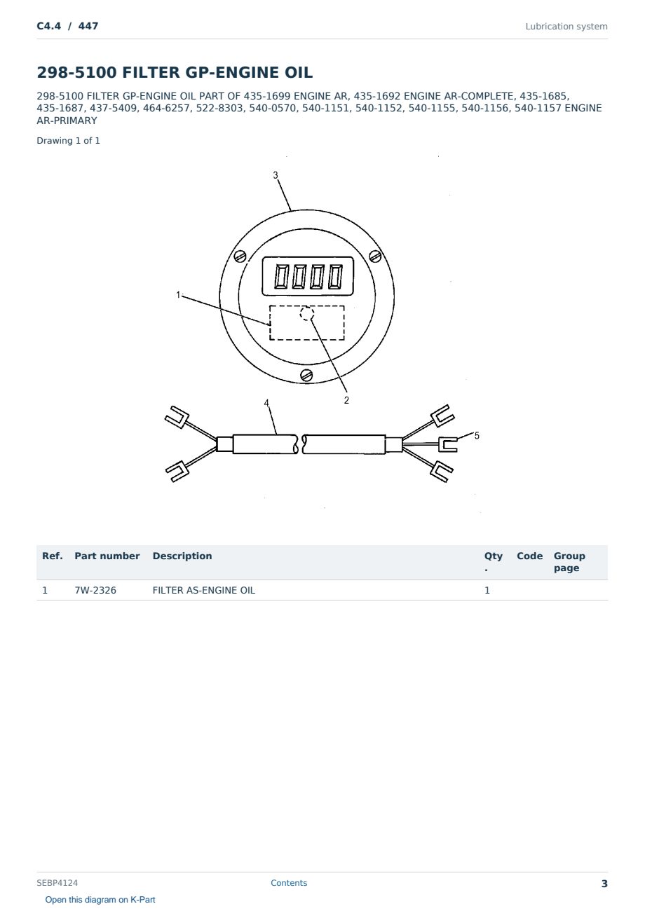 Caterpillar C4.4 S/N 447 Partsbook SEBP4124 (English) - sample page 3 of 10 Caterpillar C4.4 S/N 447 Partsbook SEBP4124 (English) - sample page 3 of 10