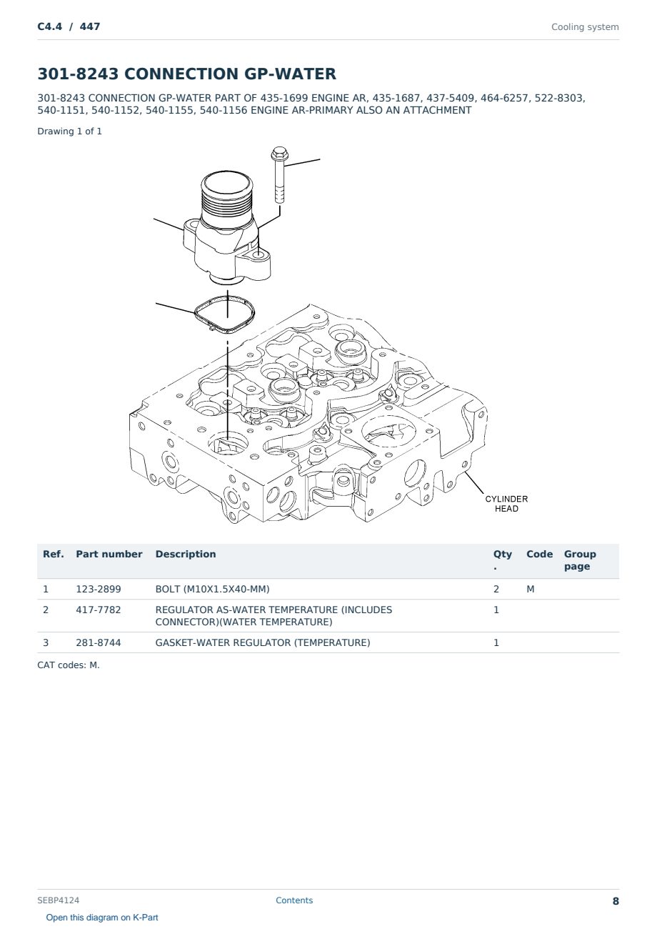 Caterpillar C4.4 S/N 447 Partsbook SEBP4124 (English) - sample page 8 of 10 Caterpillar C4.4 S/N 447 Partsbook SEBP4124 (English) - sample page 8 of 10