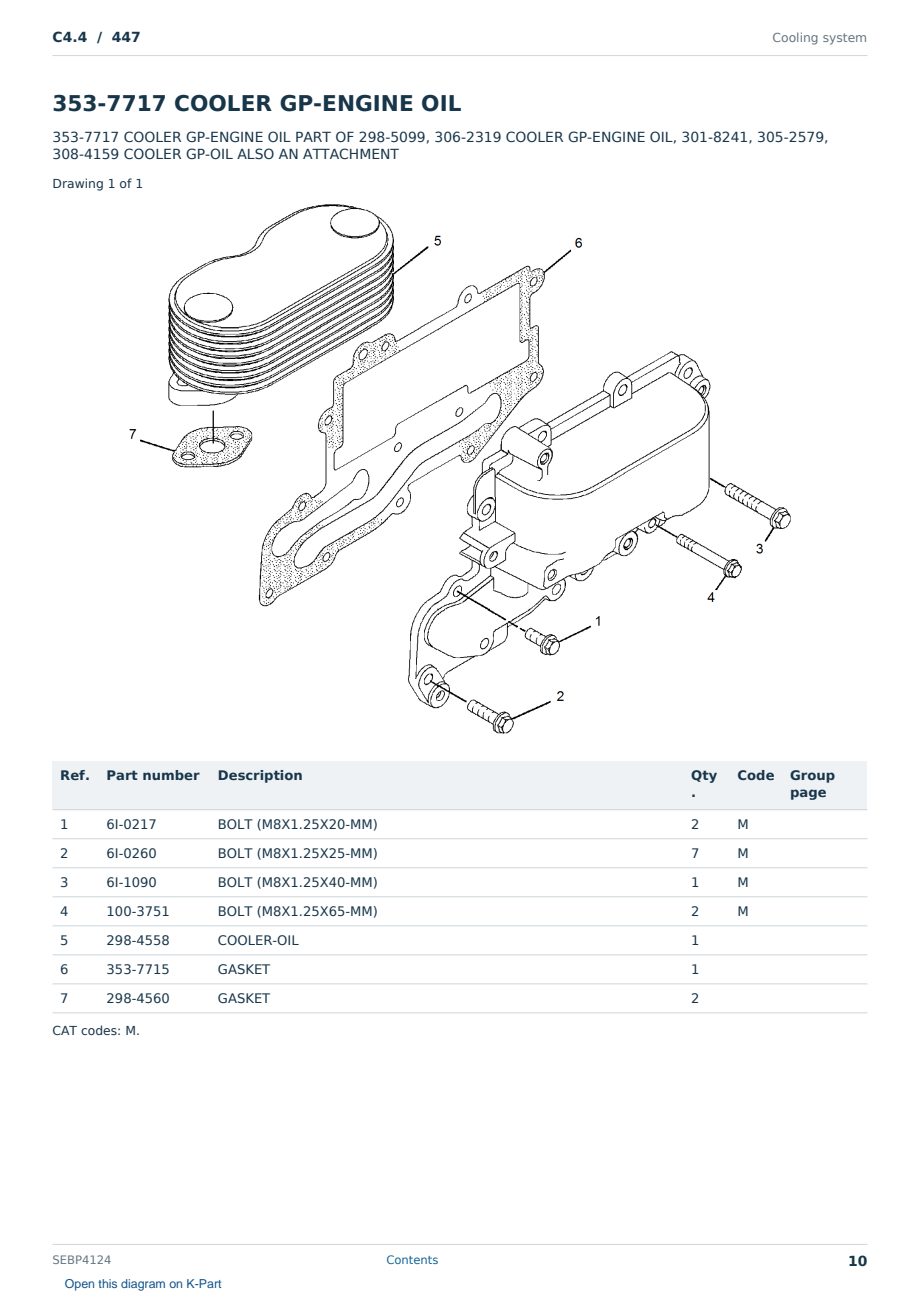 Caterpillar C4.4 S/N 447 Partsbook SEBP4124 (English) - sample page 10 of 10 Caterpillar C4.4 S/N 447 Partsbook SEBP4124 (English) - sample page 10 of 10