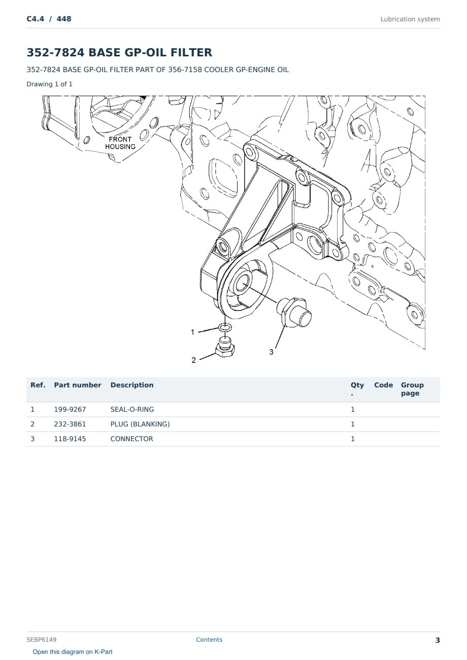 Caterpillar C4.4 S/N 448 Partsbook SEBP6149 (English) - sample page 3 of 10 Caterpillar C4.4 S/N 448 Partsbook SEBP6149 (English) - sample page 3 of 10
